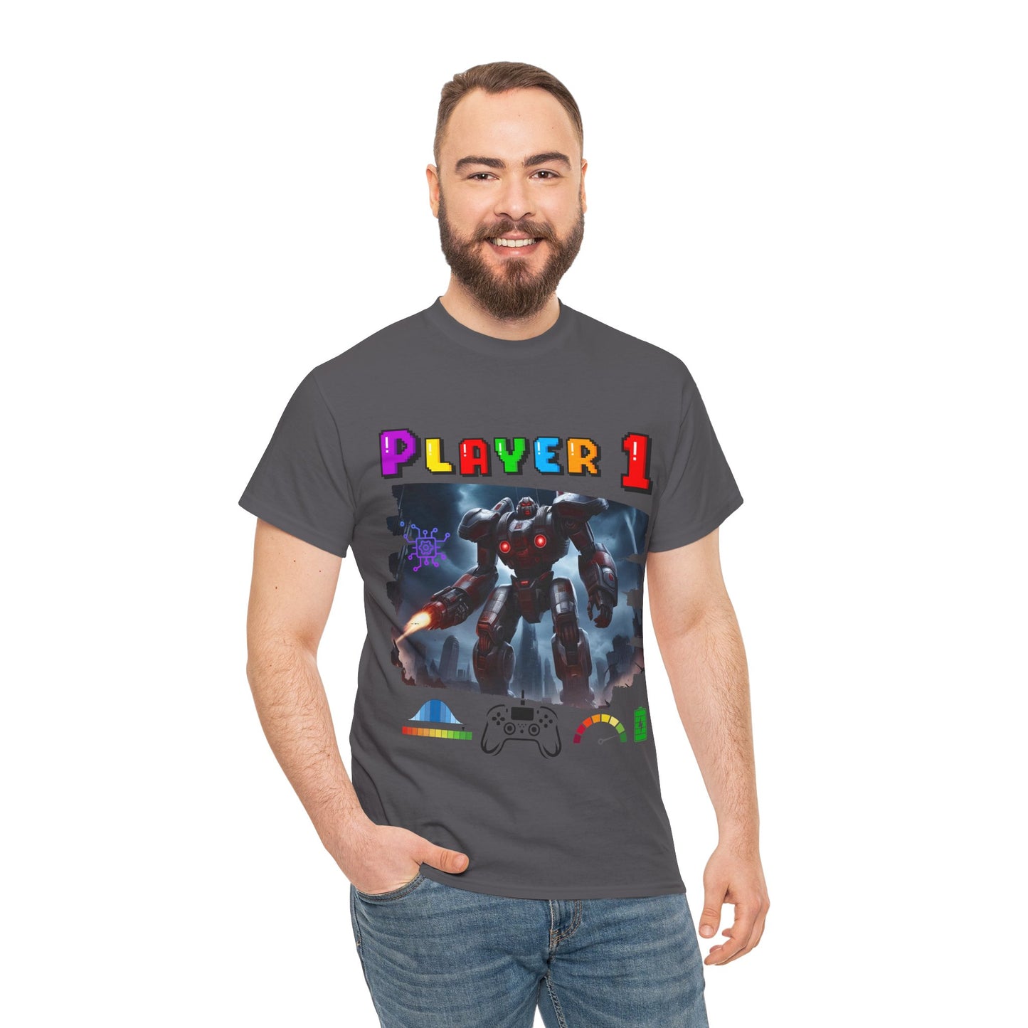 Player 1 T-Shirt, Gaming Tee 100% Top Range Cotton from the USA, 2 Colours, AUS-USA-CAN warehouse, local post.