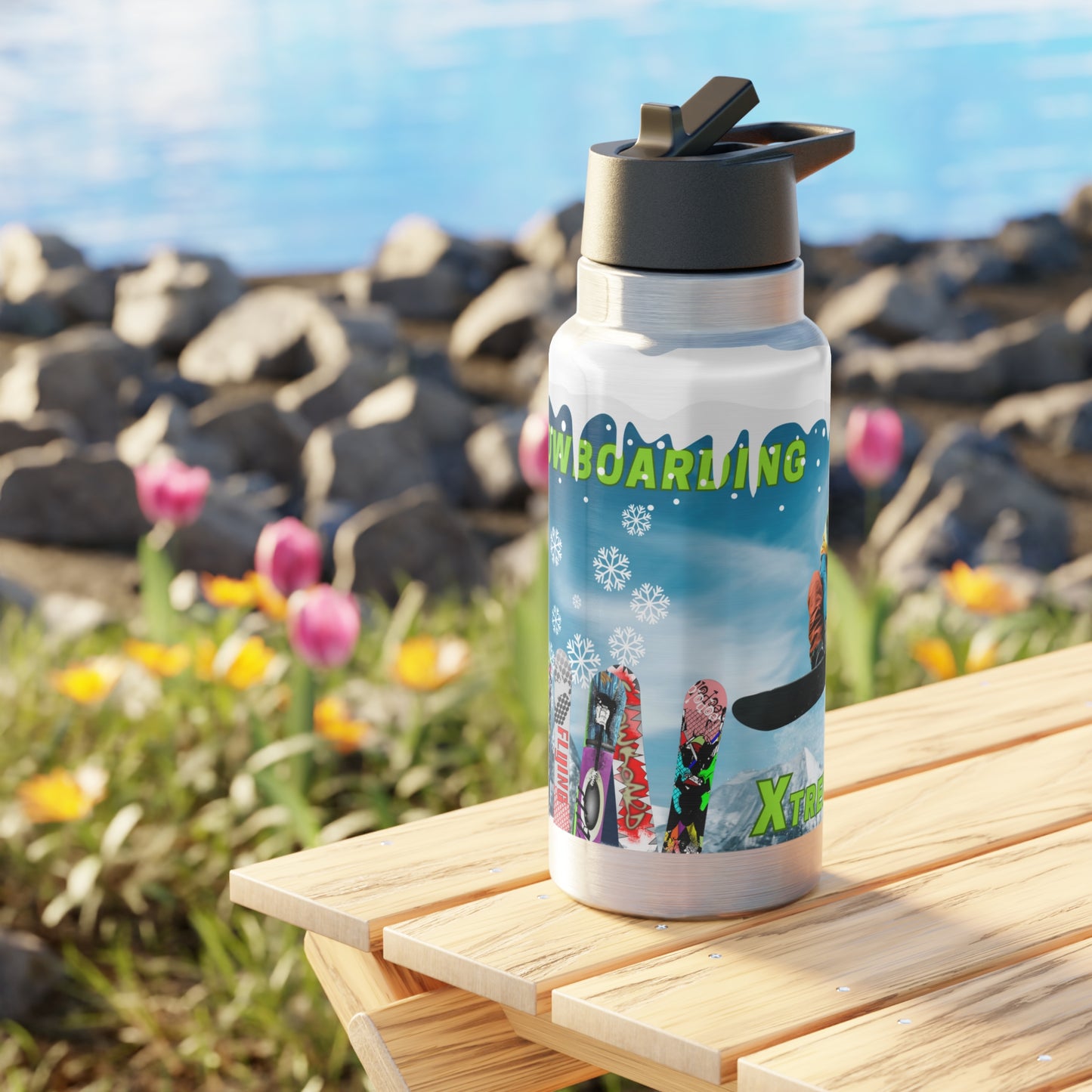 Water Bottle or Favourite Beverage, Snowboarding Xtreme Sports 32oz