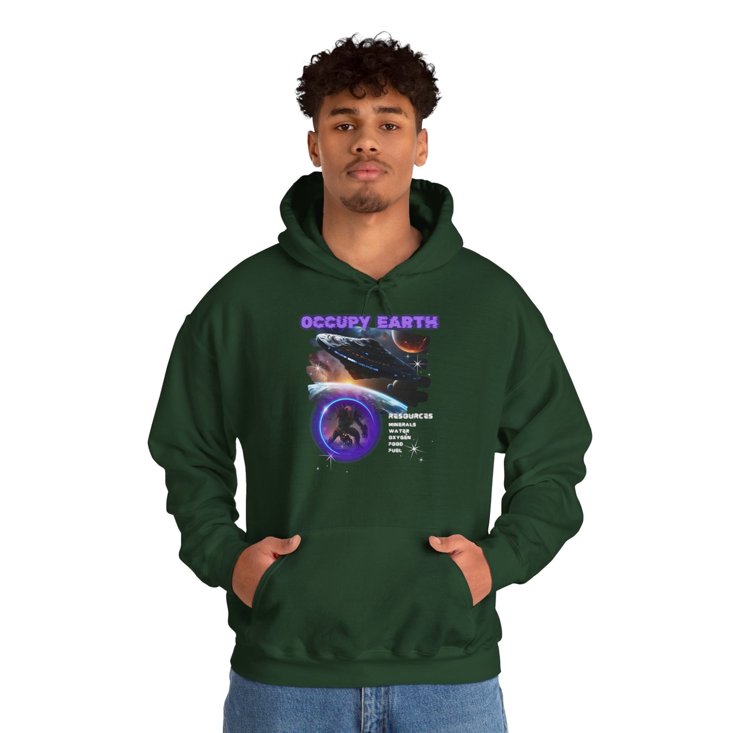 Occupy Earth hoodie, Gaming heavy blend hoodie, 5 colours, AUS-USA-CAN warehouse.