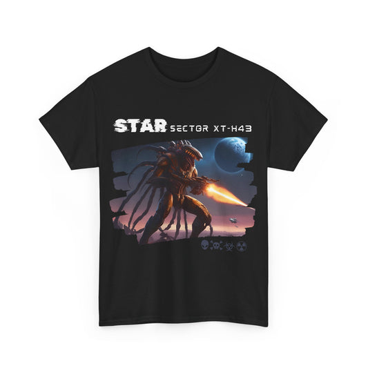 Star Aliens T-Shirt, Aliens Tee 100% Top range Cotton from the USA, Black Colour, AUS-USA-CAN warehouse.