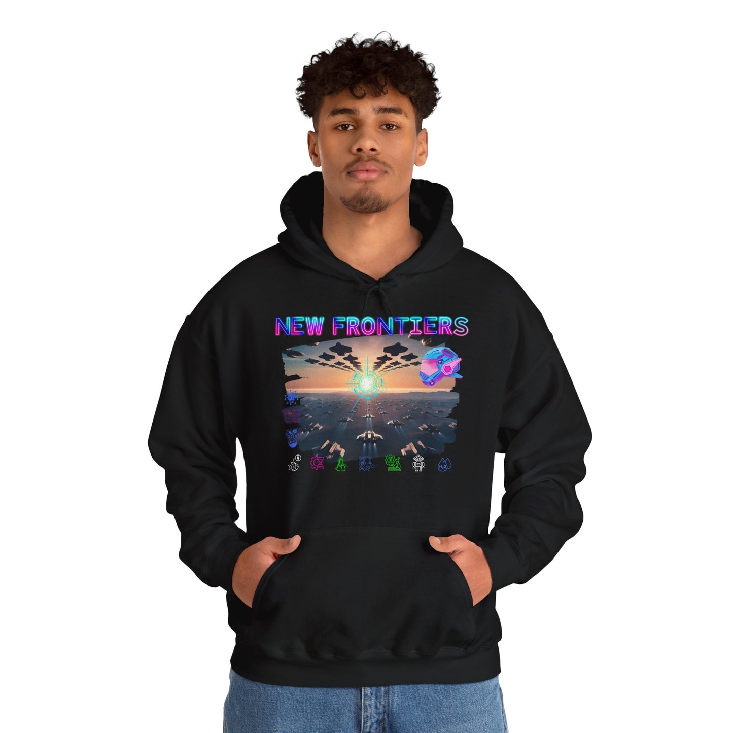 New Frontiers Hoodie, Gaming heavy blend hoodie, 4 colours, AUS-USA-CAN warehouse, local post.