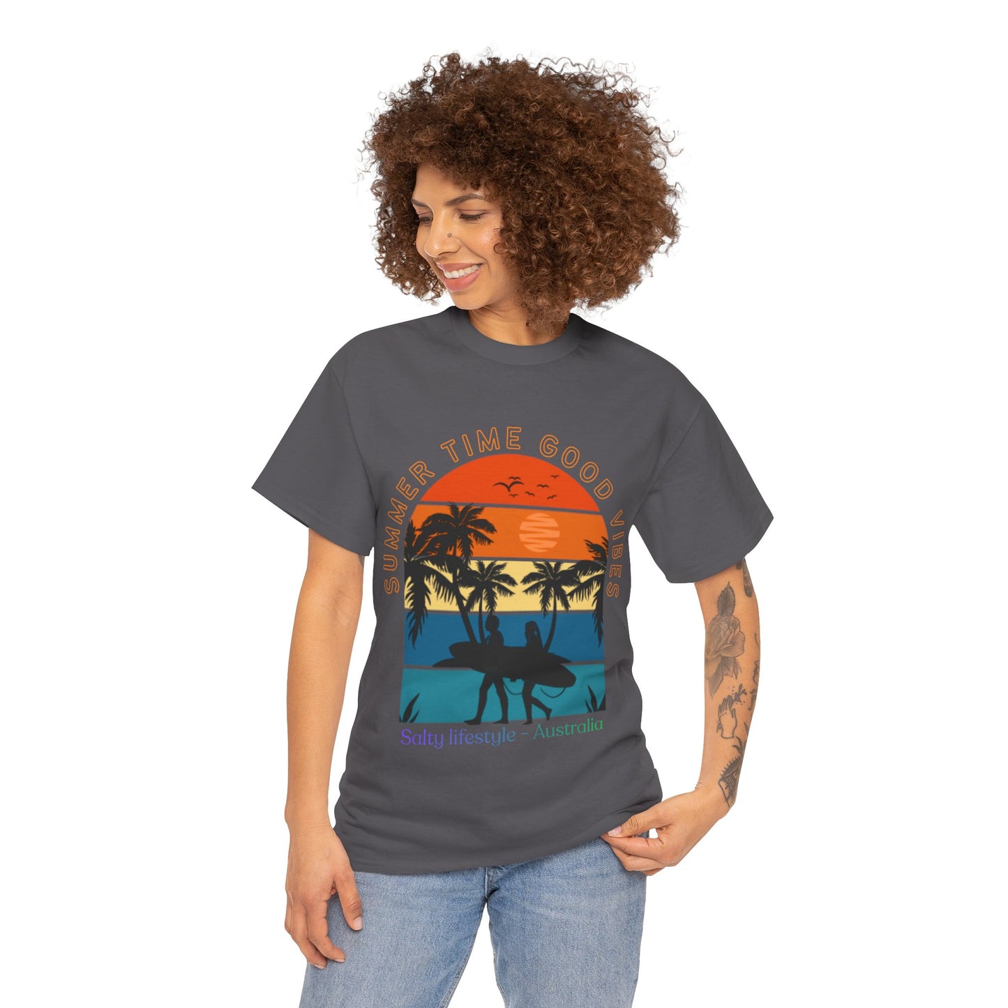 Salty lifestyle T-shirt, Surfing T-shirt, Top quality cotton, 4 Colours, different sizes, AUS Post.