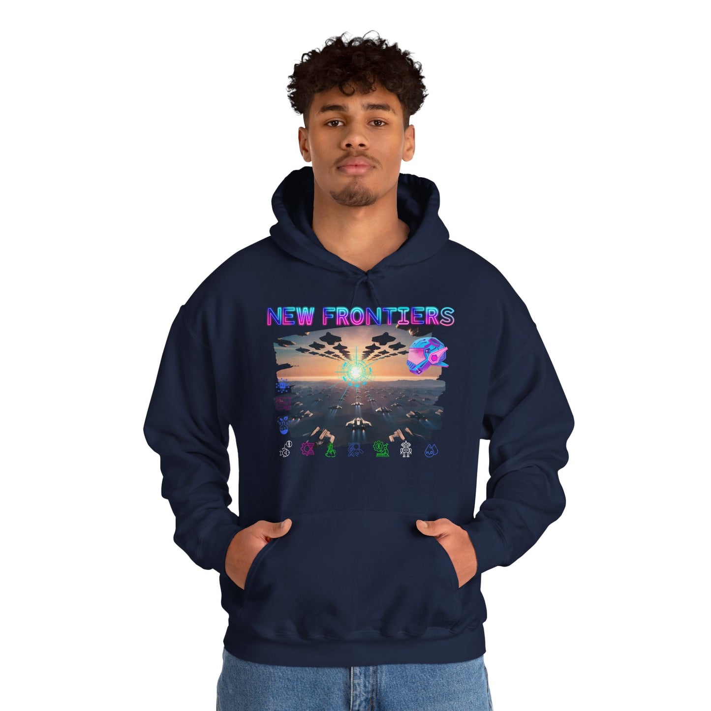 New Frontiers Hoodie, Gaming heavy blend hoodie, 4 colours, AUS-USA-CAN warehouse, local post.