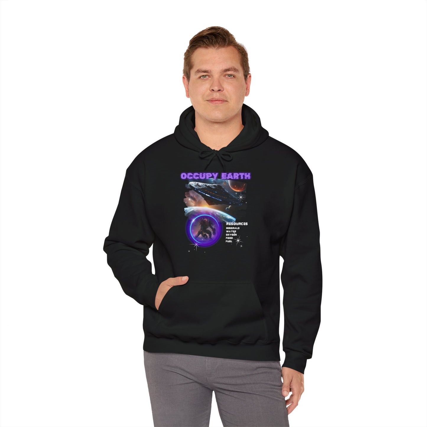 Occupy Earth hoodie, Gaming heavy blend hoodie, 5 colours, AUS-USA-CAN warehouse.