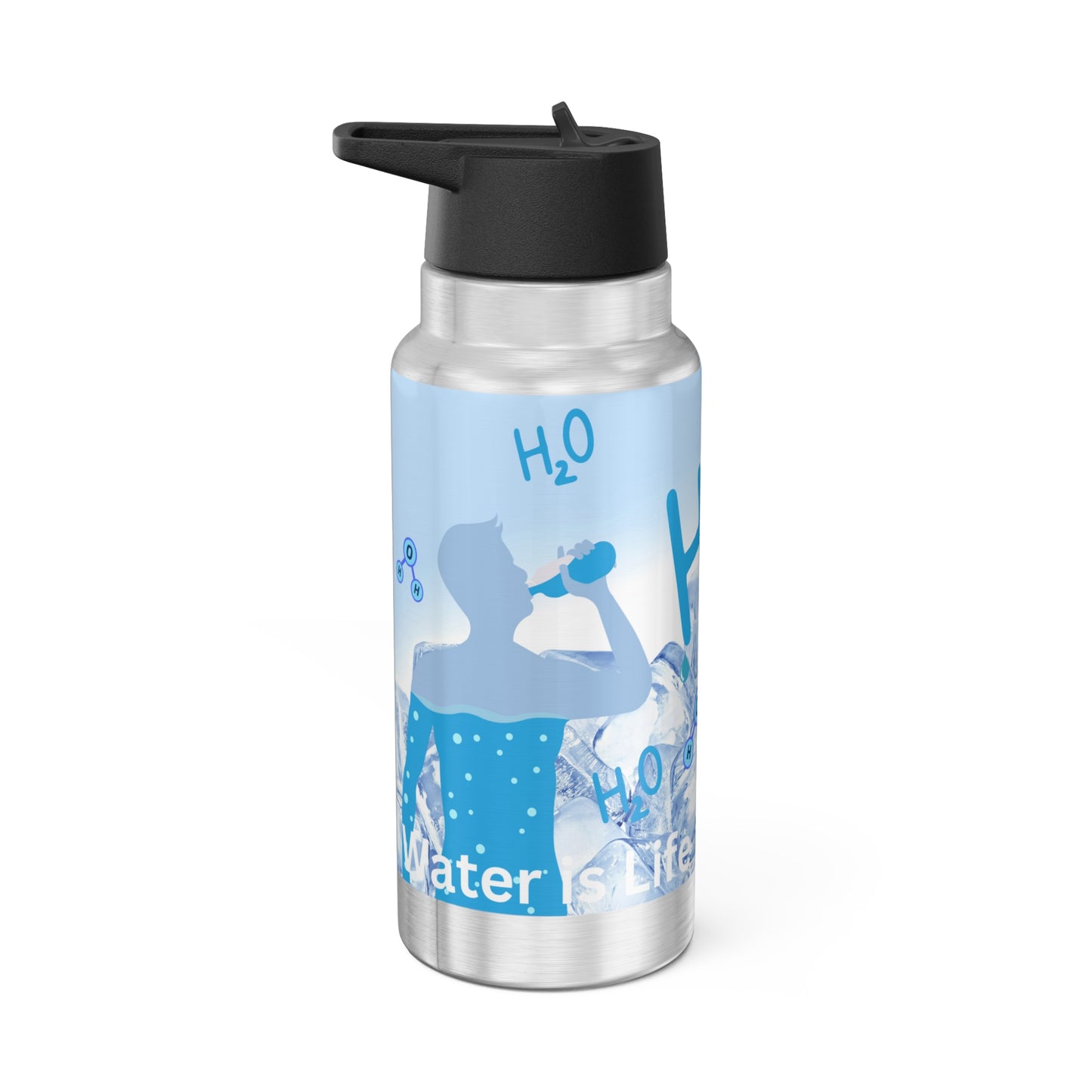 Water Bottle or Favourite Beverage, Icy Cubes 32oz