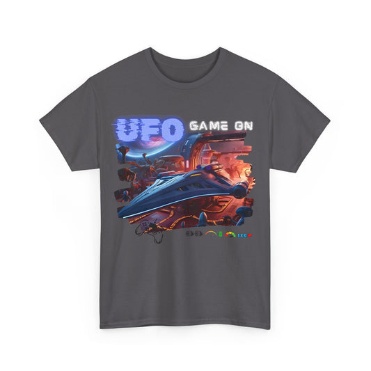 UFO T-Shirt, Aliens Tee 100% Top range Cotton from the USA, Charcoal Colour, AUS-USA-CAN warehouse.