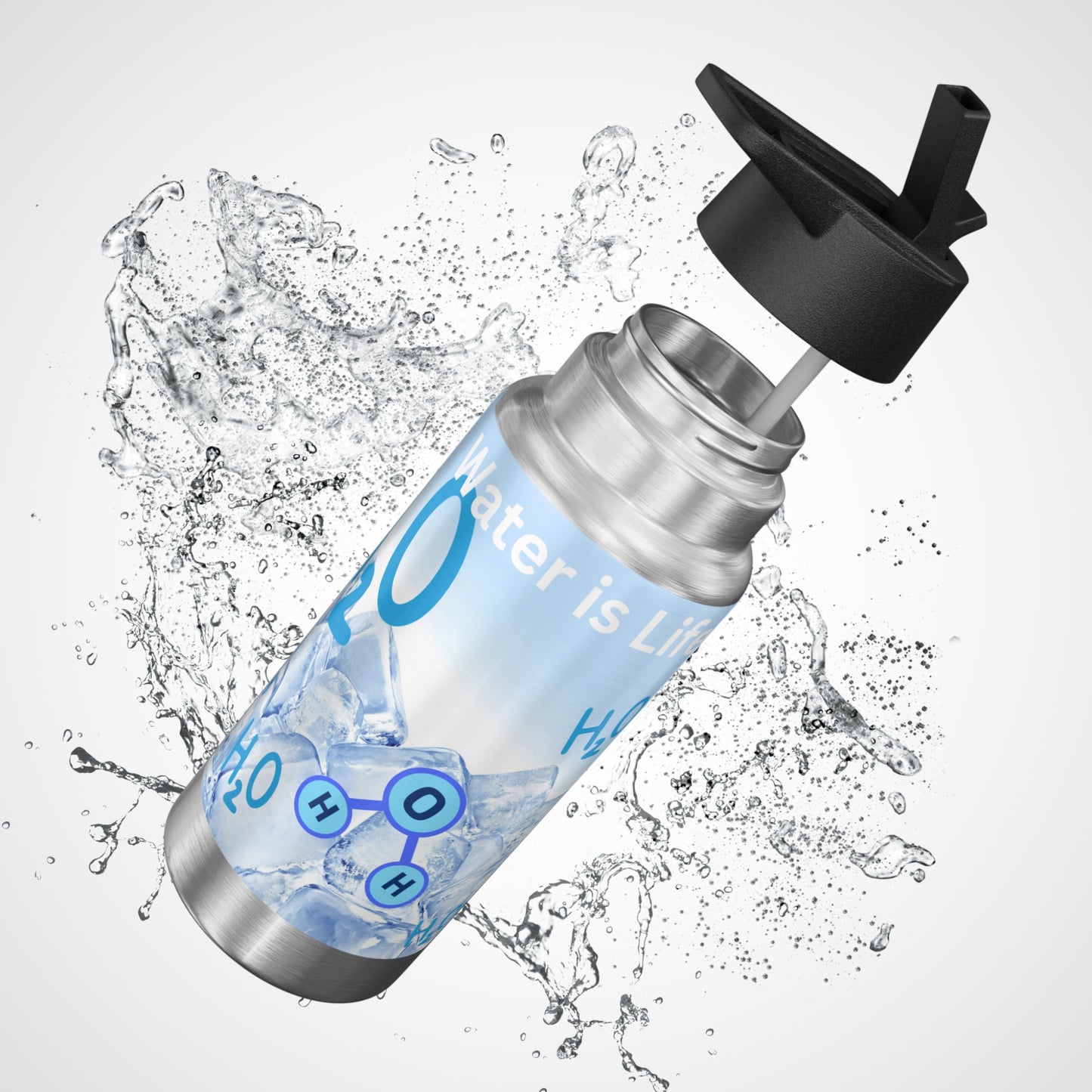 Water Bottle or Favourite Beverage, Icy Cubes 32oz