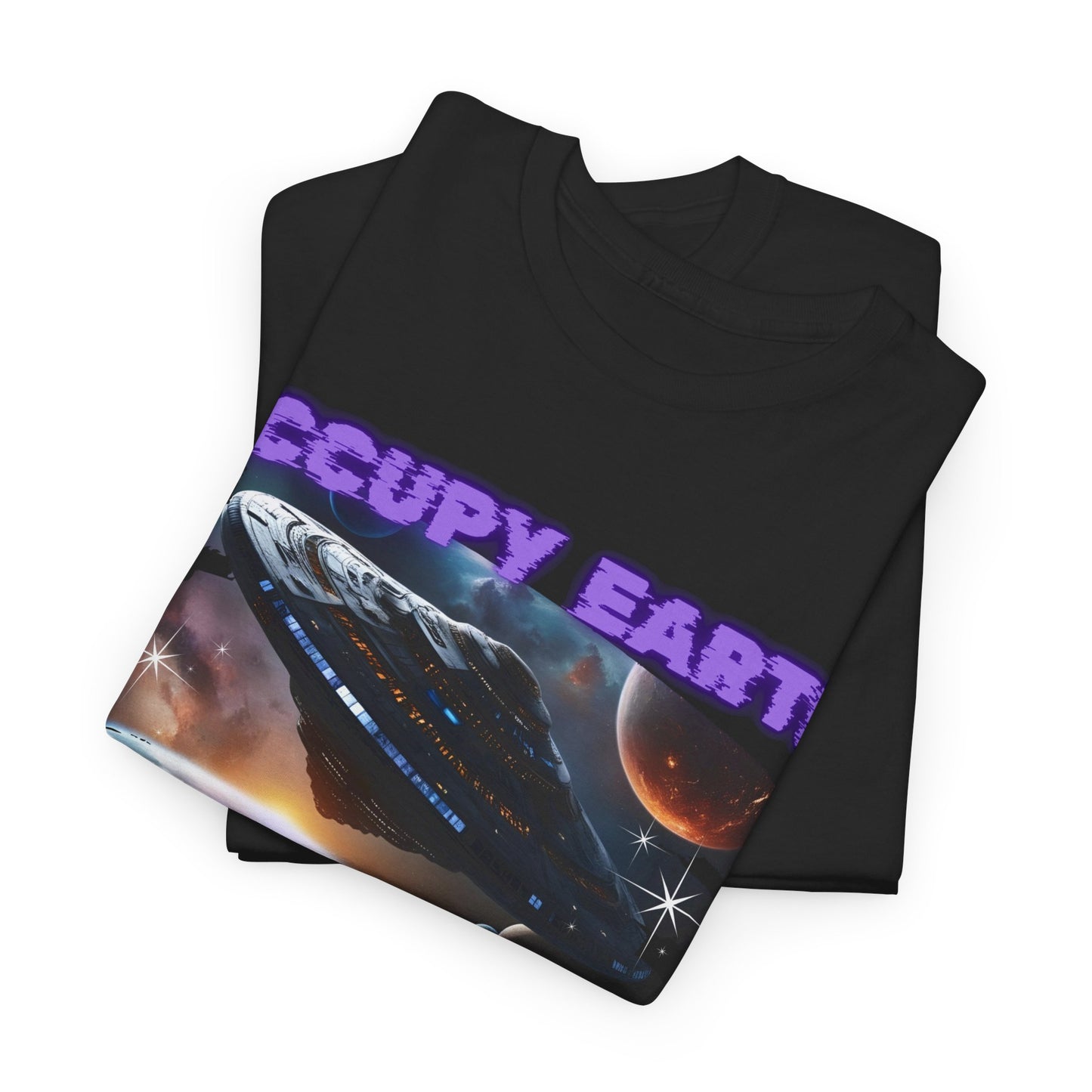 Occupy Earth T-Shirt, Alien Tee 100% Top Range Cotton from the USA, Black Colour, AUS-USA-CAN warehouse, local post.