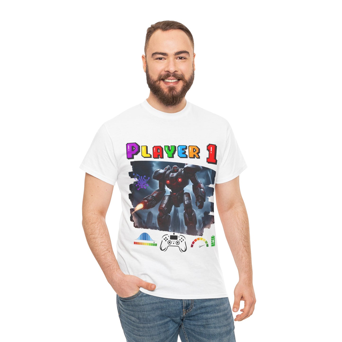 Player 1 T-Shirt, Gaming Tee 100% Top Range Cotton from the USA, 2 Colours, AUS-USA-CAN warehouse, local post.