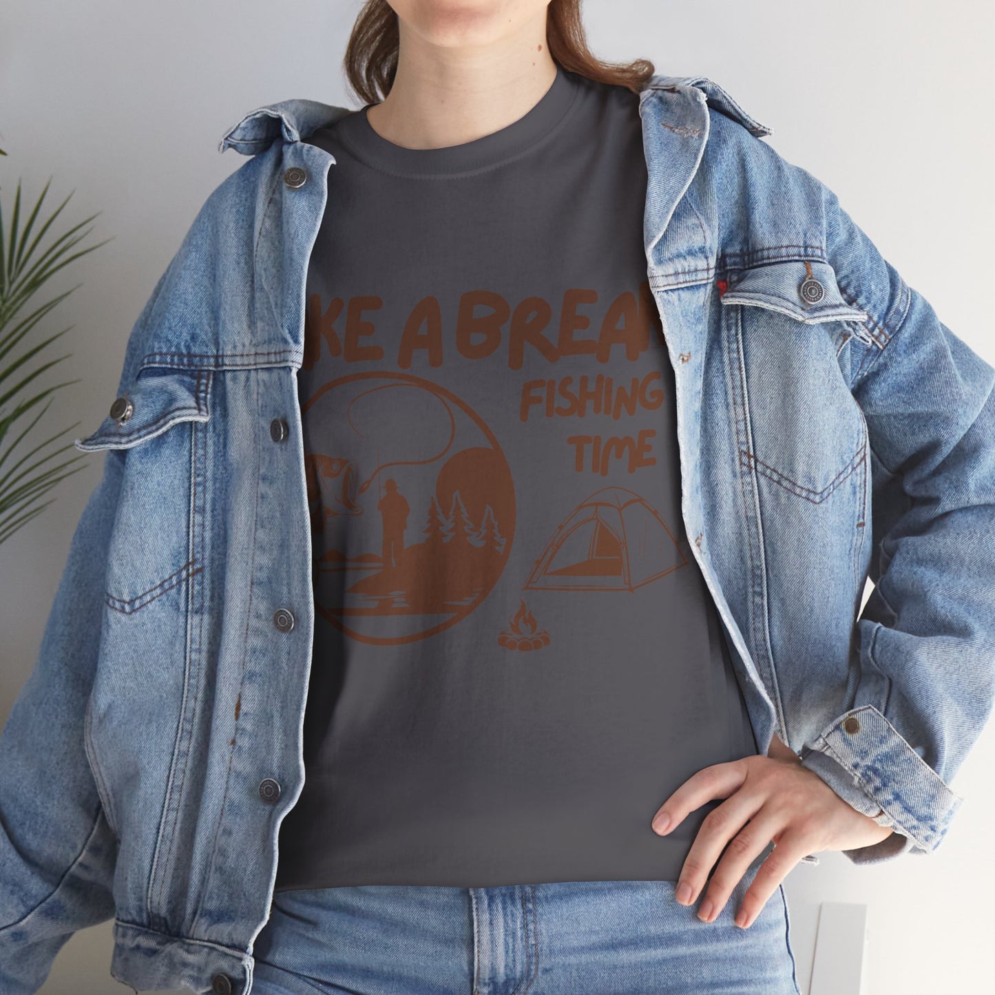 Take a Brake T-shirt. Fishing T-shirt, Unisex Heavy Cotton Tee, Top quality Cotton. 7 colours, AU warehouse.