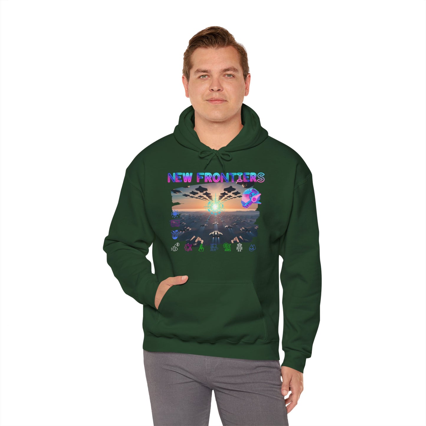 New Frontiers Hoodie, Gaming heavy blend hoodie, 4 colours, AUS-USA-CAN warehouse, local post.