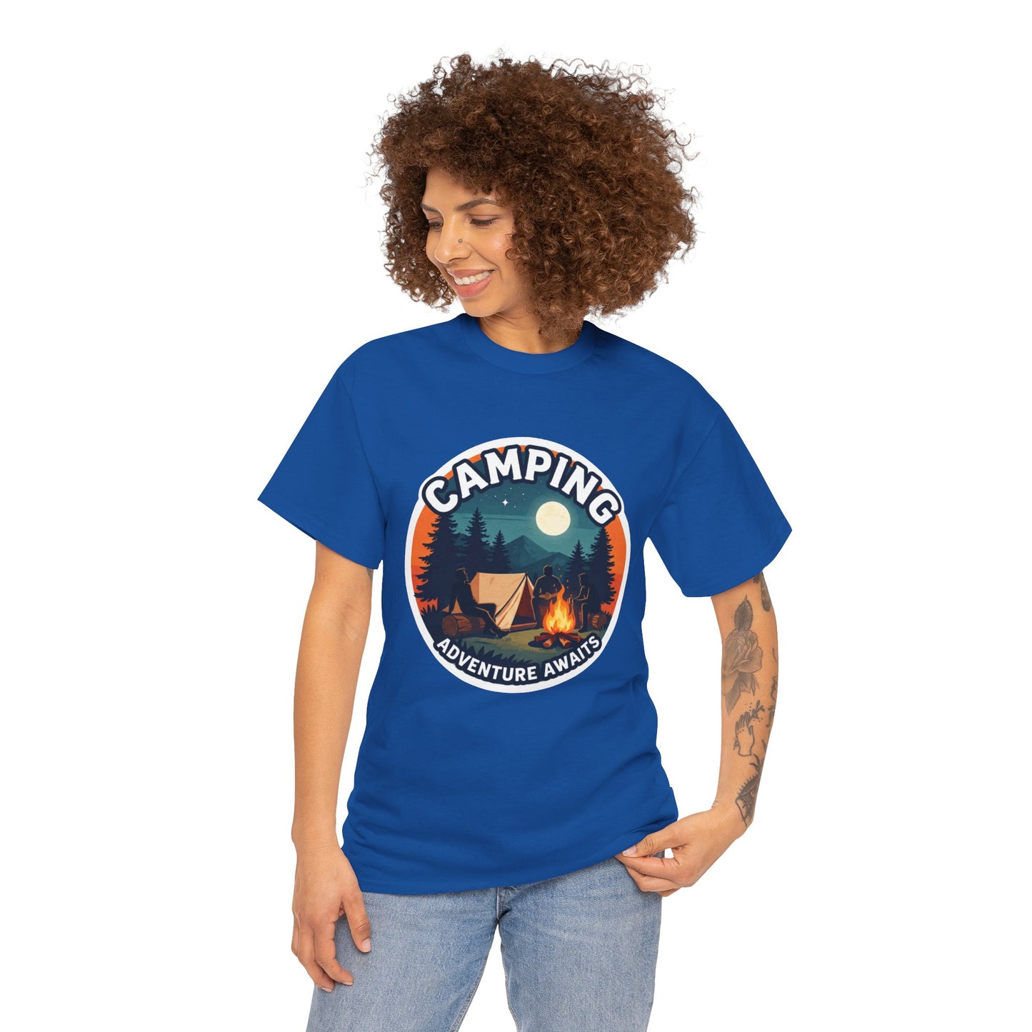 Vintage Camping T-Shirt, 100% Cotton Graphic Tee for Outdoor Lovers & Holiday Trips.