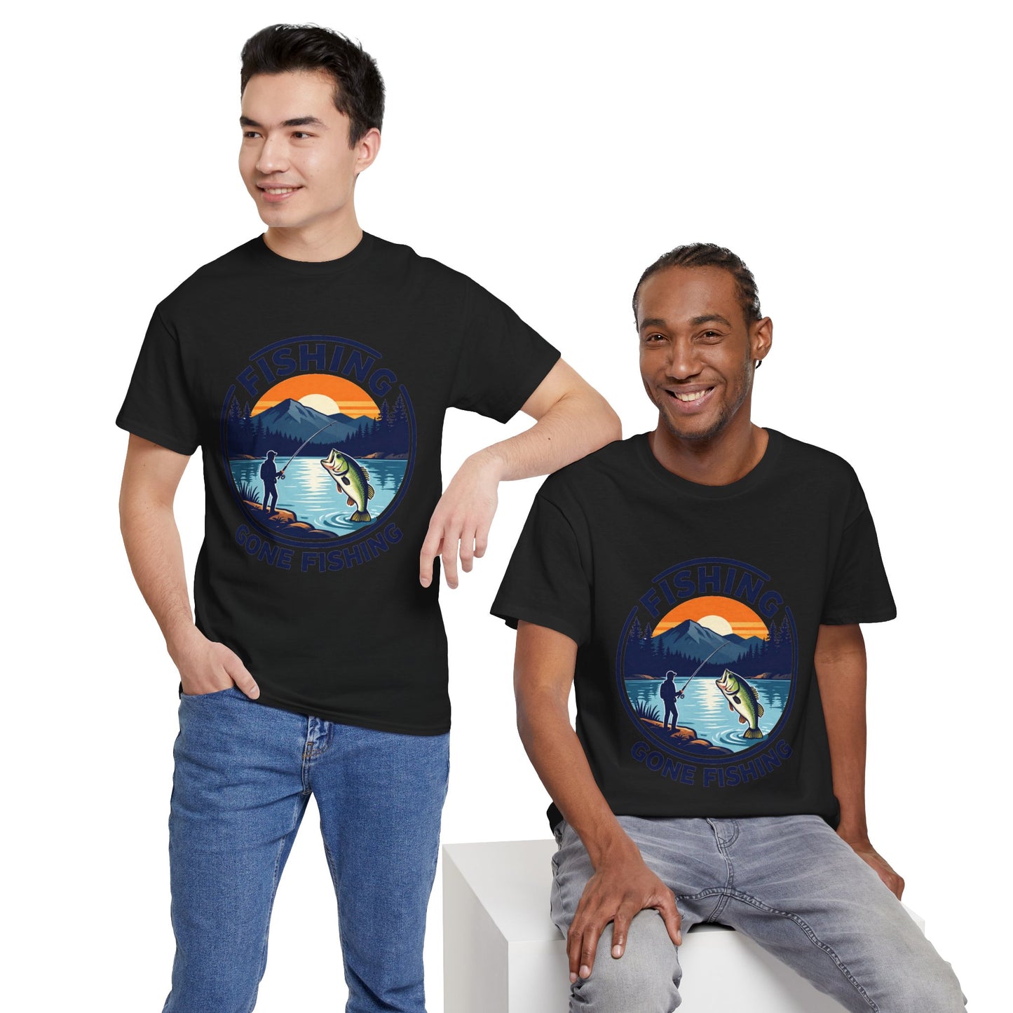 Fishing T-shirt, Gone fishing T-shirt, Top quality cotton, 4 colours, different sizes, AU warehouse.
