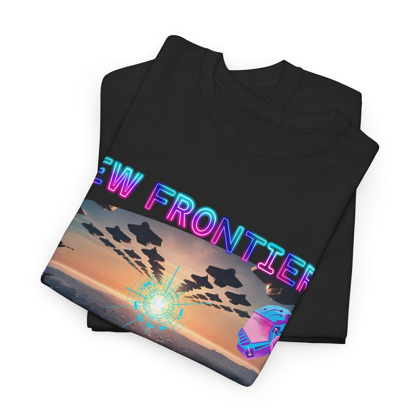 New Frontiers T-Shirt, Gaming Tee 100% Top Range Cotton from the USA, Black colour, AUS-USA-CAN warehouse, local post.