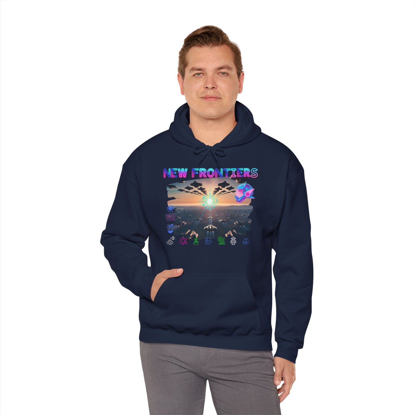 New Frontiers Hoodie, Gaming heavy blend hoodie, 4 colours, AUS-USA-CAN warehouse, local post.