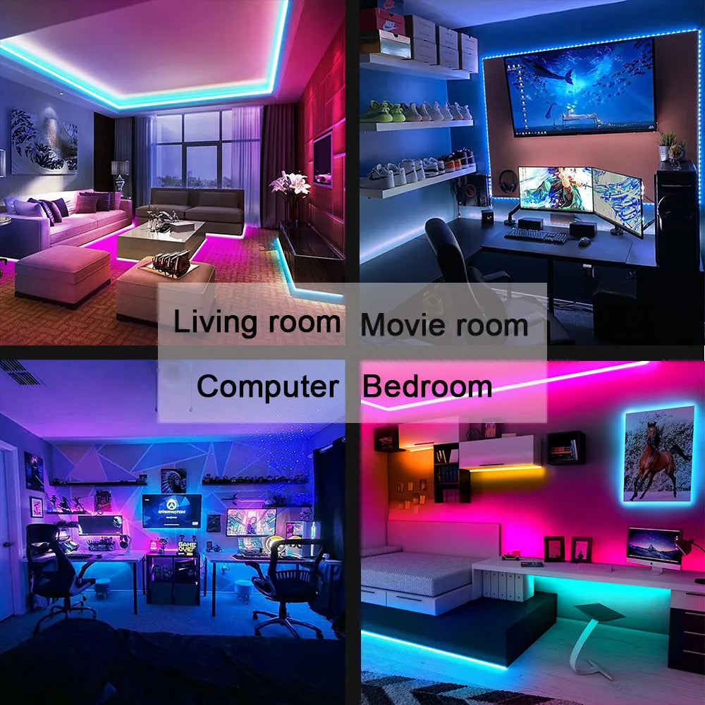 LED Lights, RGB Lights Bluetooth, Tape Bluetooth USB, LED Strip Light 5050 SMD, 5V USB, RGB Lights Flexible LED Lamp, Self-adhesive, TV, Desktop.
