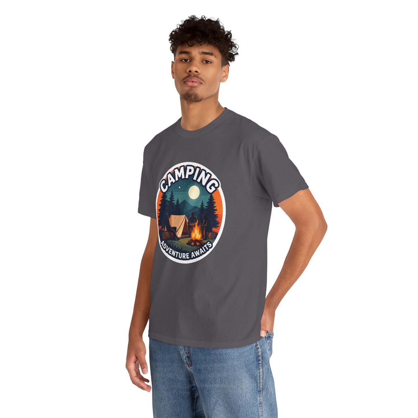 Vintage Camping T-Shirt, 100% Cotton Graphic Tee for Outdoor Lovers & Holiday Trips.