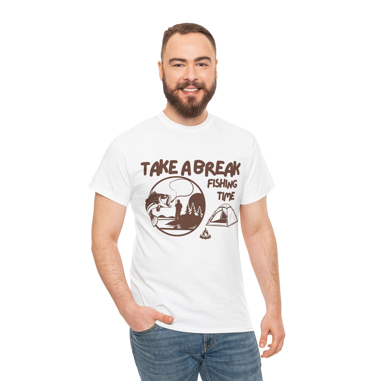 Take a Brake T-shirt. Fishing T-shirt, Unisex Heavy Cotton Tee, Top quality Cotton. 7 colours, AU Post..