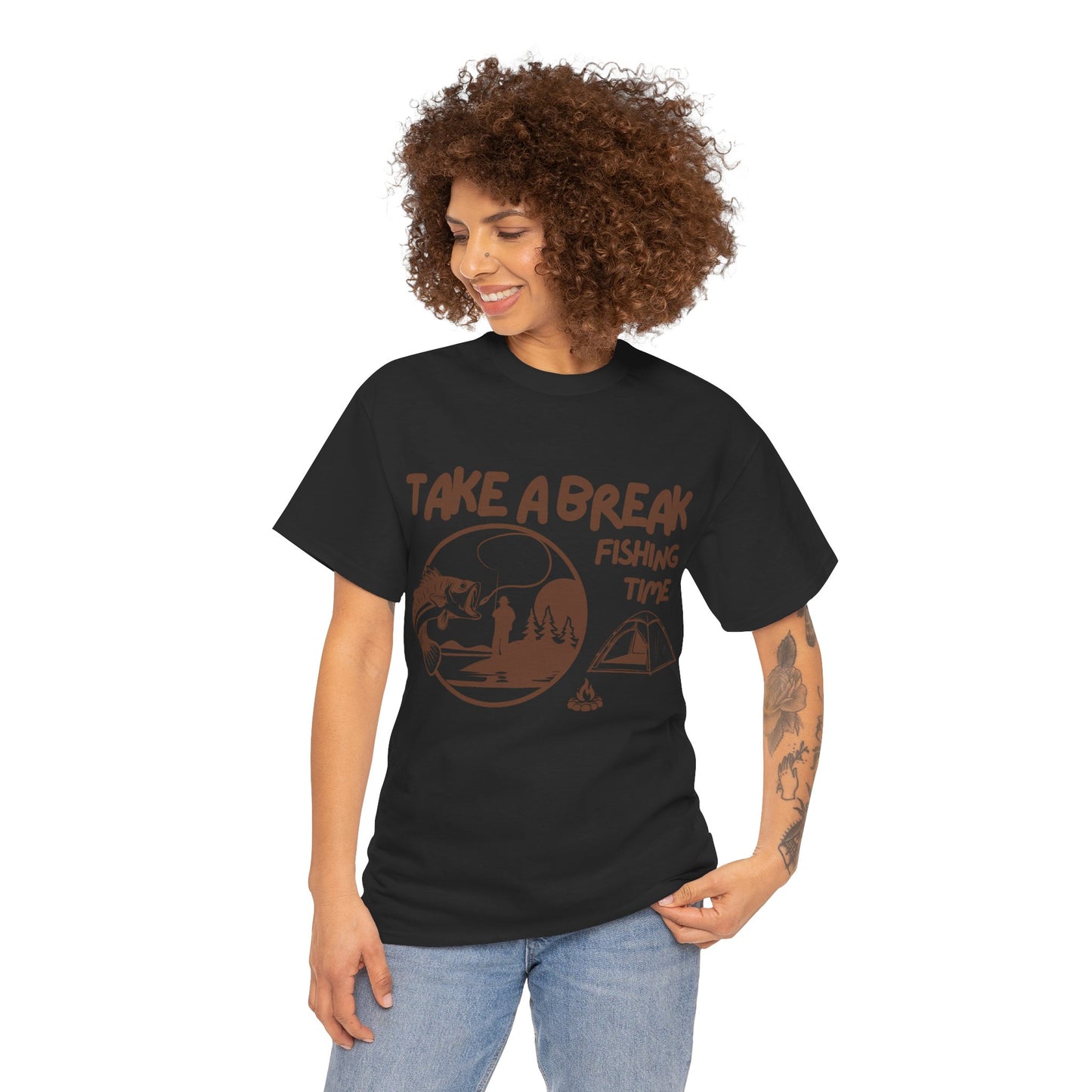 Take a Brake T-shirt. Fishing T-shirt, Unisex Heavy Cotton Tee, Top quality Cotton. 7 colours, AU warehouse.