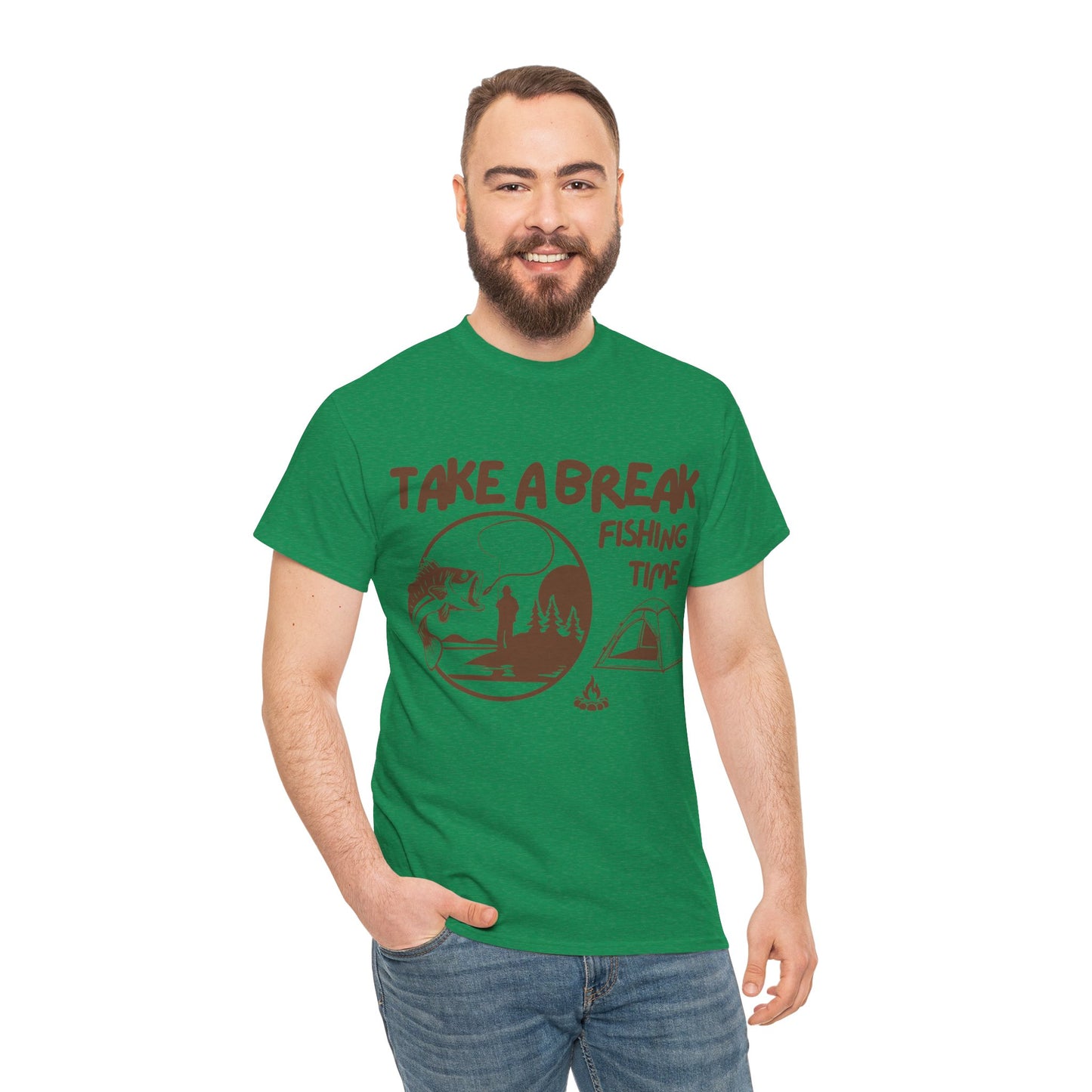 Take a Brake T-shirt. Fishing T-shirt, Unisex Heavy Cotton Tee, Top quality Cotton. 7 colours, AU warehouse.
