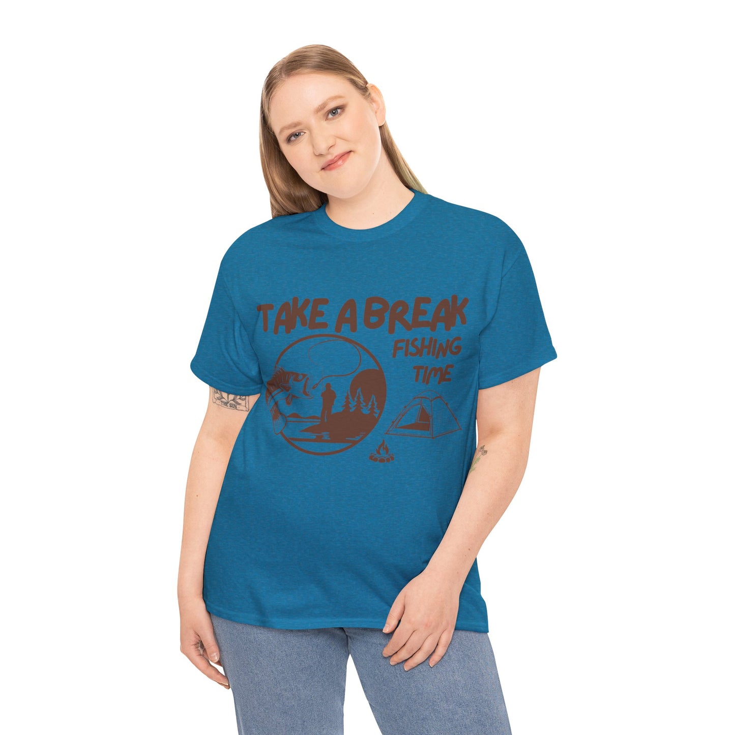 Take a Brake T-shirt. Fishing T-shirt, Unisex Heavy Cotton Tee, Top quality Cotton. 7 colours, AU warehouse.