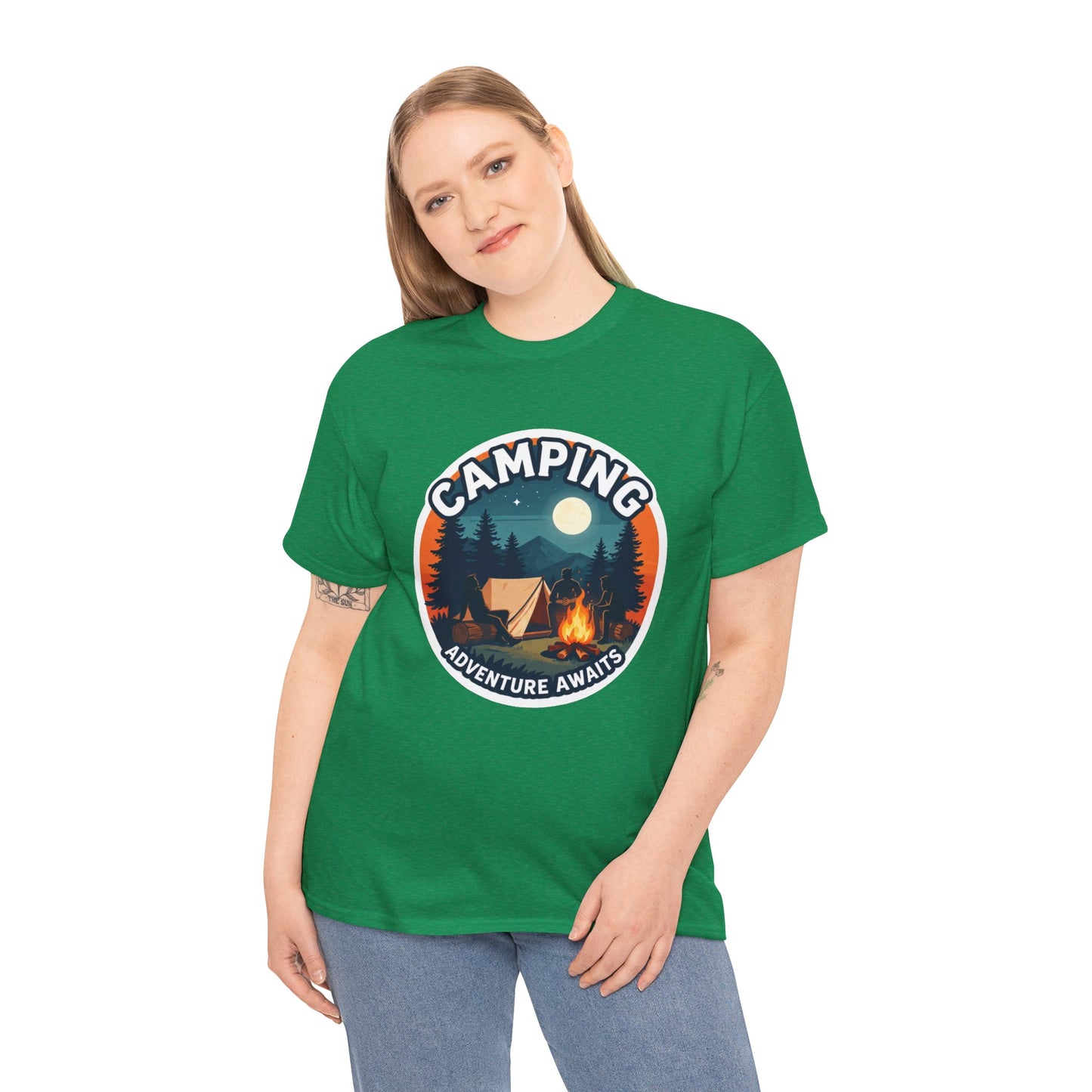 Vintage Camping T-Shirt, 100% Cotton Graphic Tee for Outdoor Lovers & Holiday Trips.