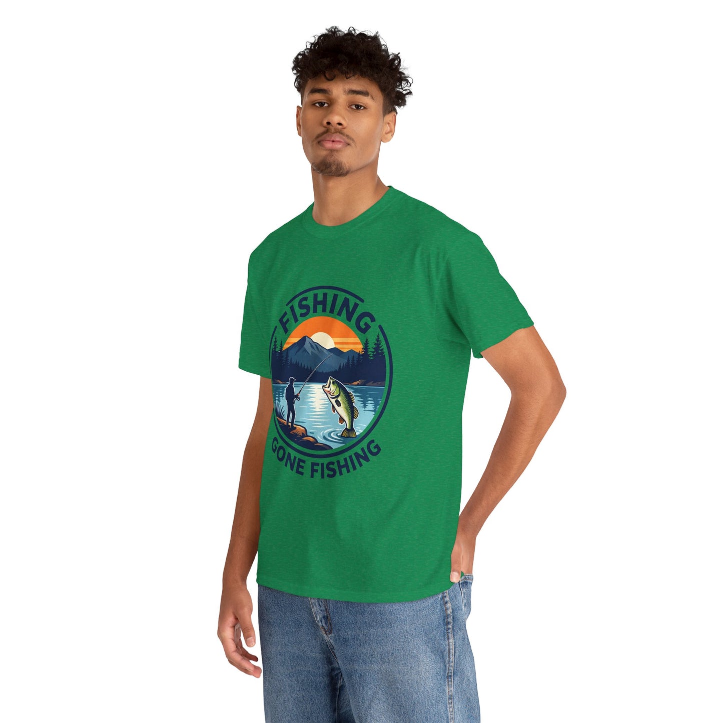 Fishing T-shirt, Gone fishing T-shirt, Top quality cotton, 4 colours, different sizes, AU warehouse.