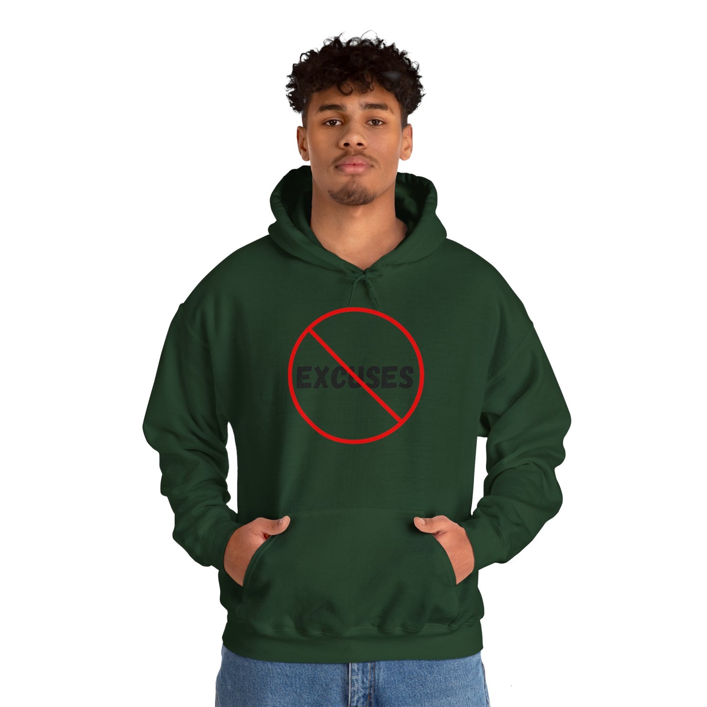 No Excuses Hoodie, Unisex Heavy Blend™ Hooded Sweatshirt, 6 colours, AUS-USA-CAN warehouses, Free post.