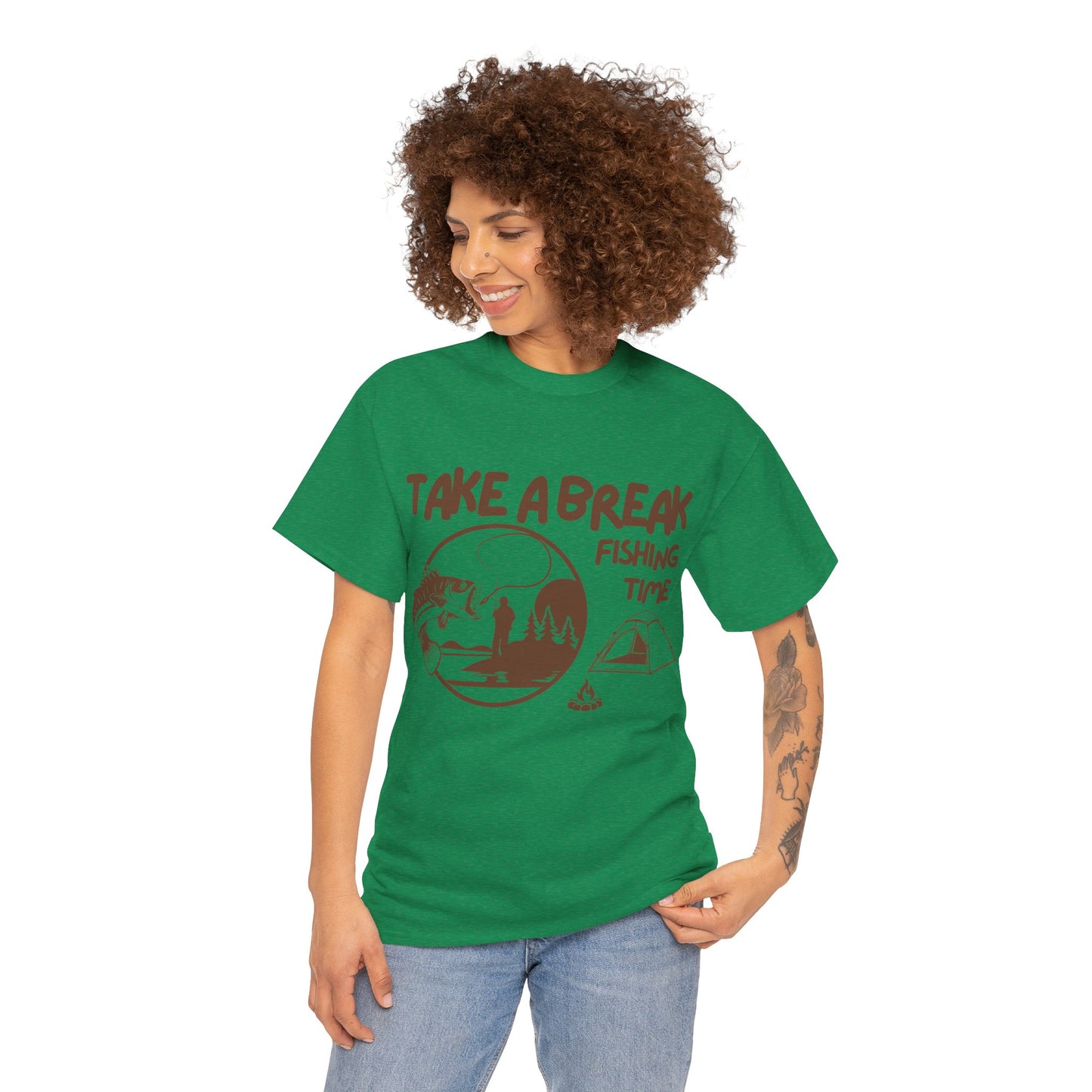Take a Brake T-shirt. Fishing T-shirt, Unisex Heavy Cotton Tee, Top quality Cotton. 7 colours, AU warehouse.