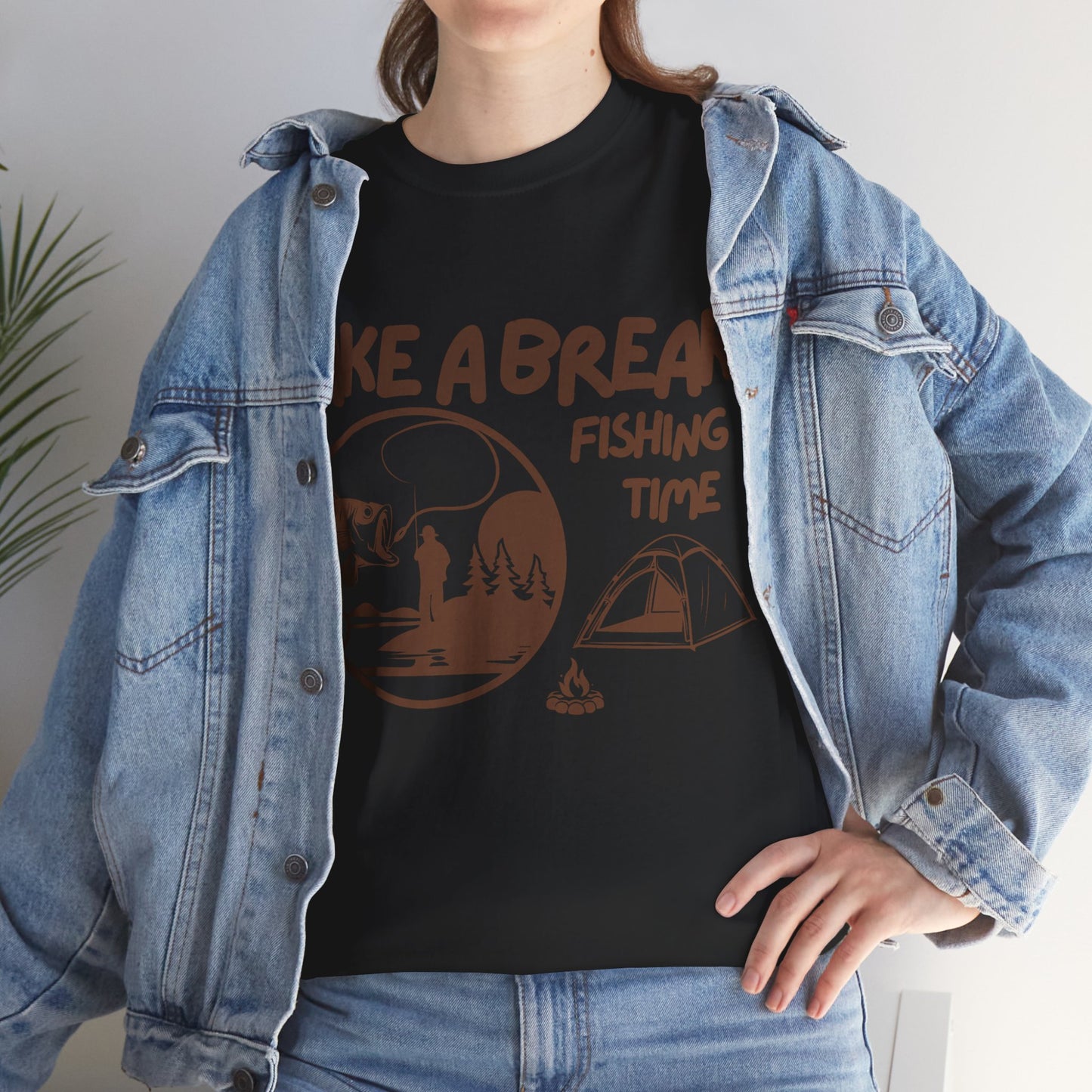 Take a Brake T-shirt. Fishing T-shirt, Unisex Heavy Cotton Tee, Top quality Cotton. 7 colours, AU warehouse.