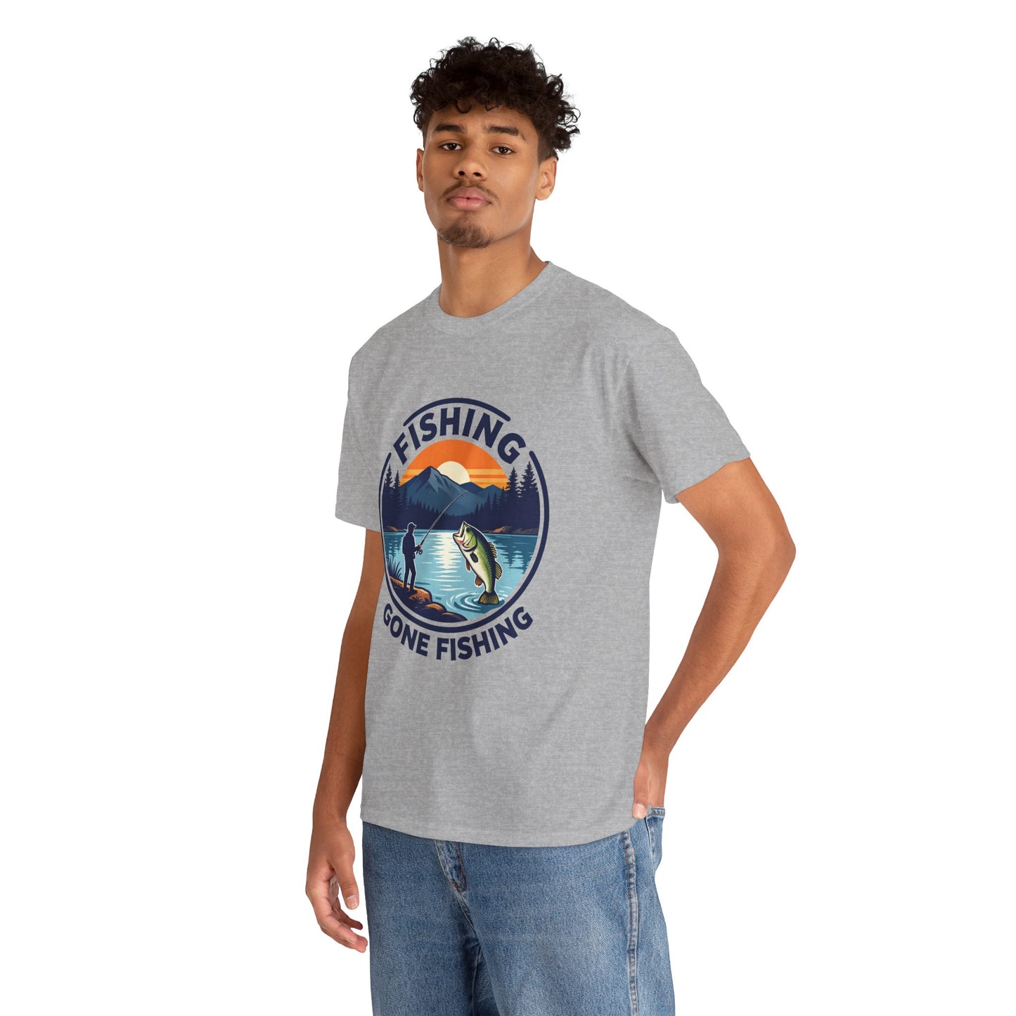 Fishing T-shirt, Gone fishing T-shirt, Top quality cotton, 4 colours, different sizes, AU warehouse.