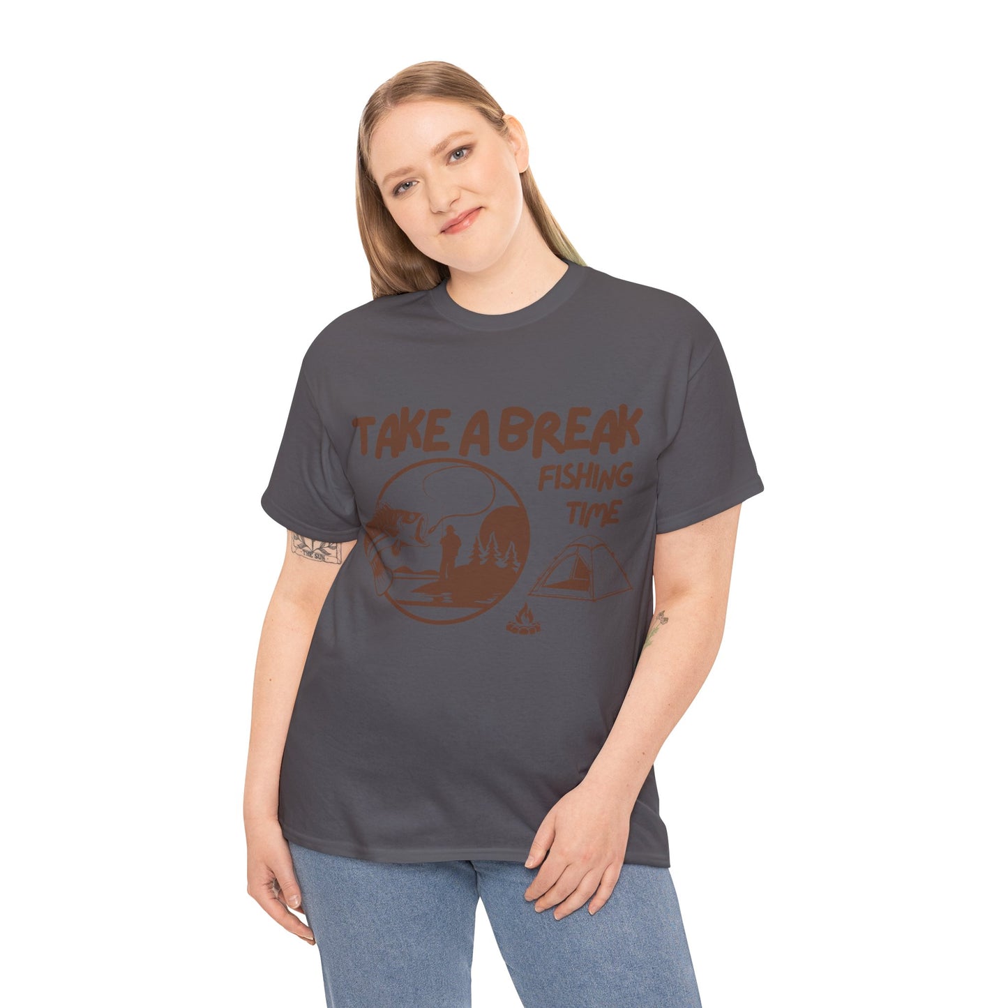 Take a Brake T-shirt. Fishing T-shirt, Unisex Heavy Cotton Tee, Top quality Cotton. 7 colours, AU warehouse.
