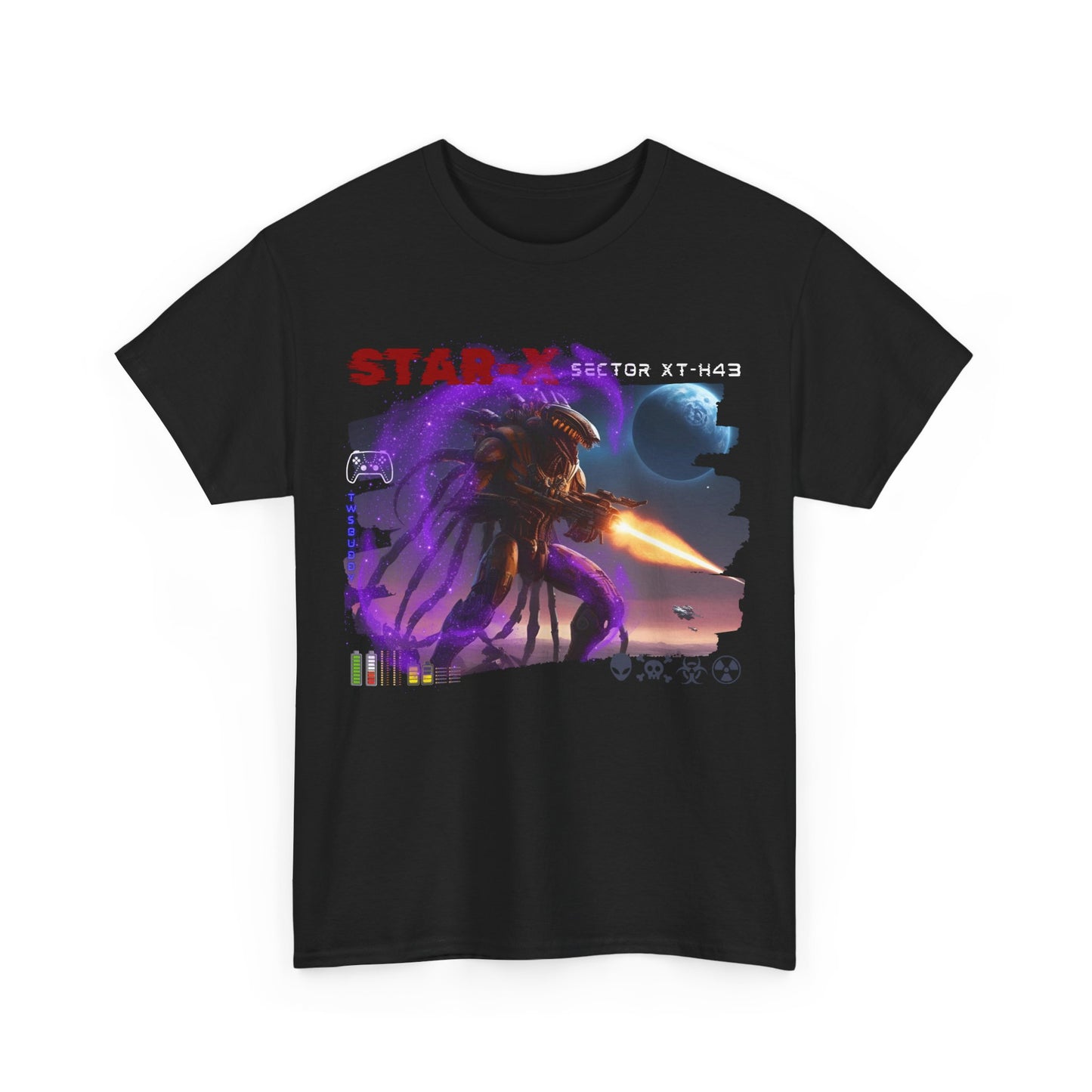 Star-X, Aliens T-Shirt, Aliens Tee 100% Top range Cotton from the USA, Black Colour, AUS-USA warehouse.