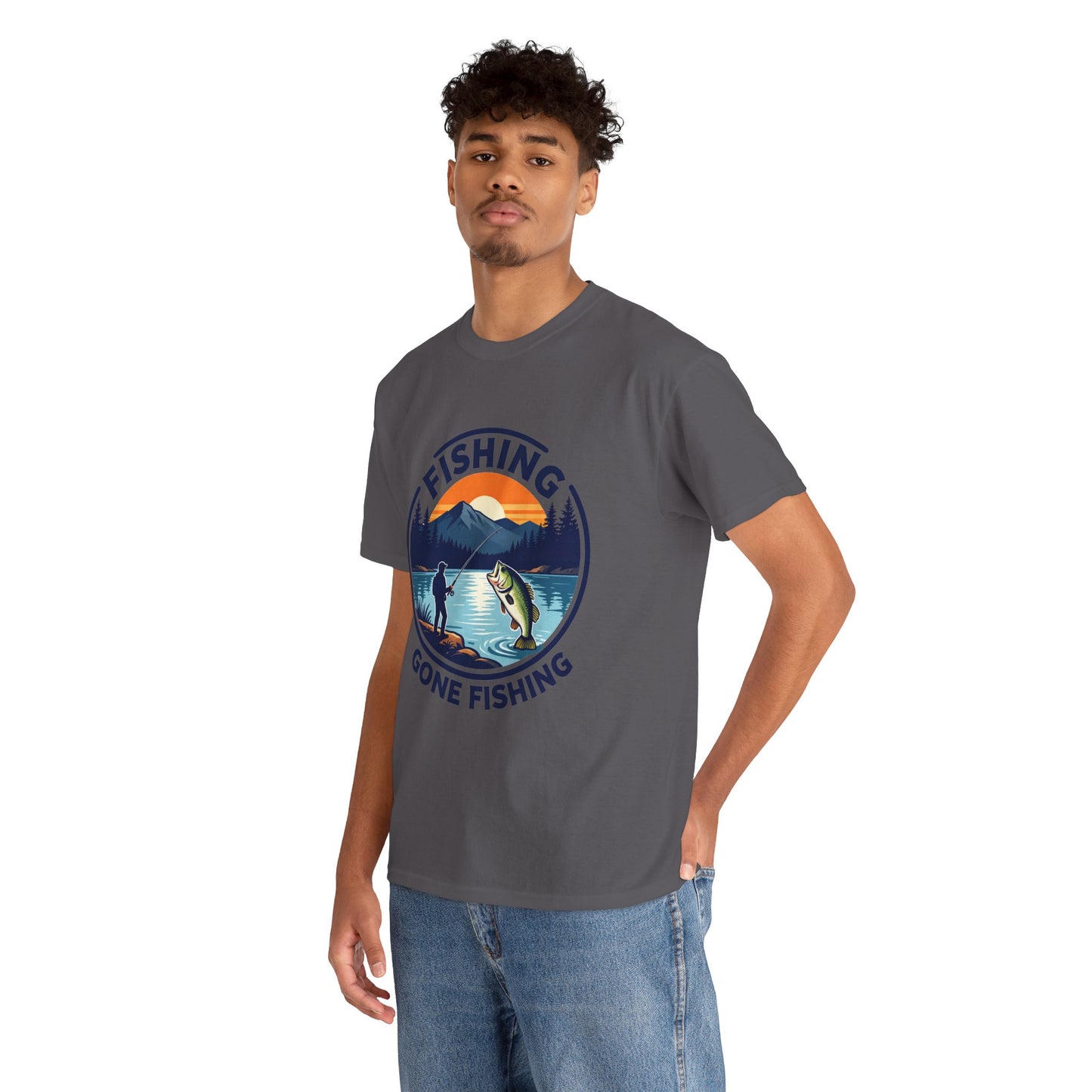 Fishing T-shirt, Gone fishing T-shirt, Top quality cotton, 4 colours, different sizes, AU warehouse.