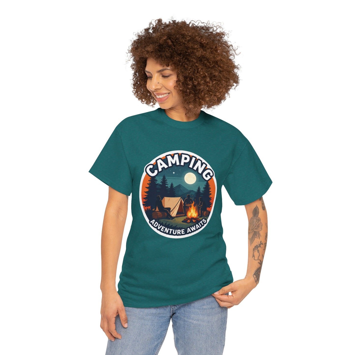 Vintage Camping T-Shirt, 100% Cotton Graphic Tee for Outdoor Lovers & Holiday Trips.