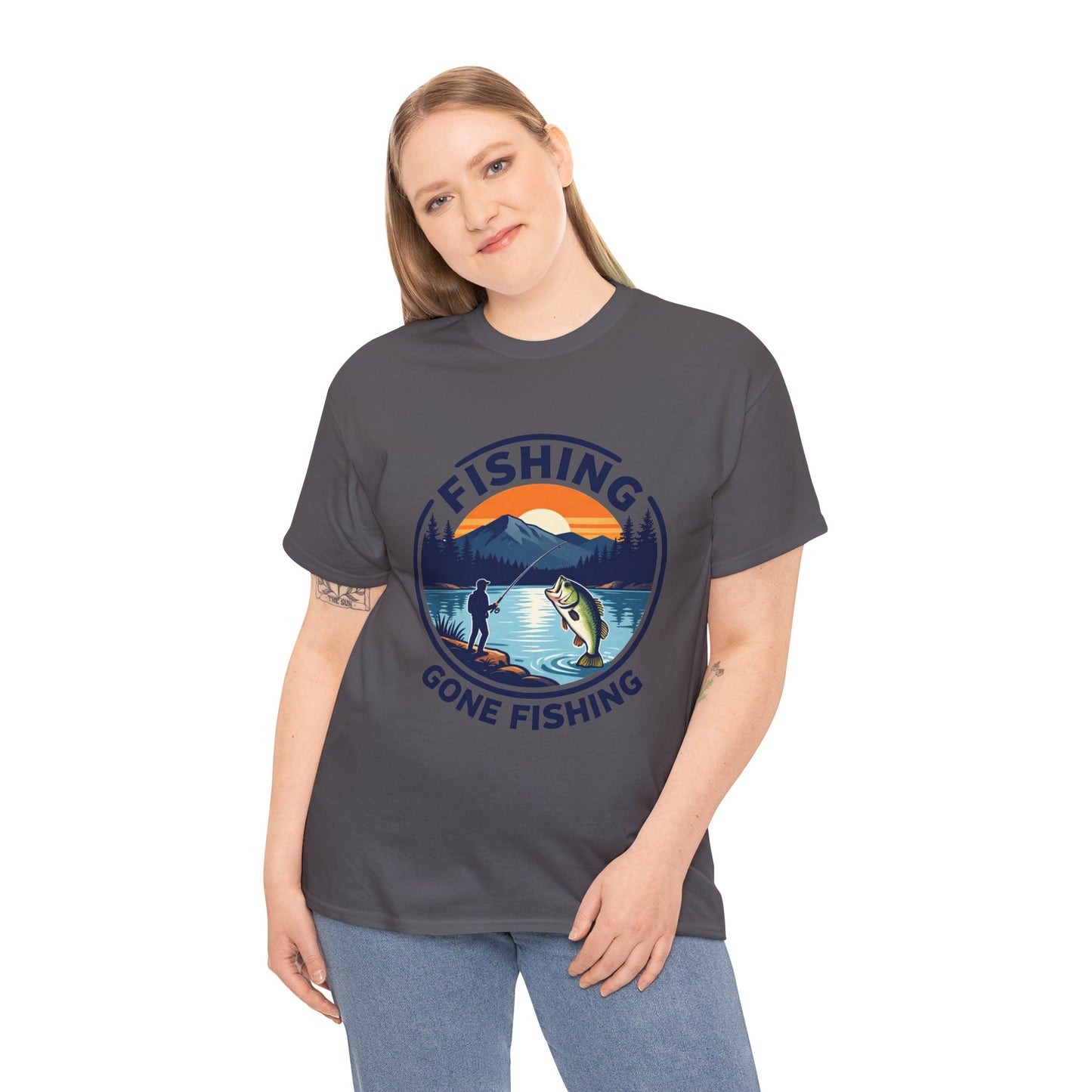 Fishing T-shirt, Gone fishing T-shirt, Top quality cotton, 4 colours, different sizes, AU warehouse.