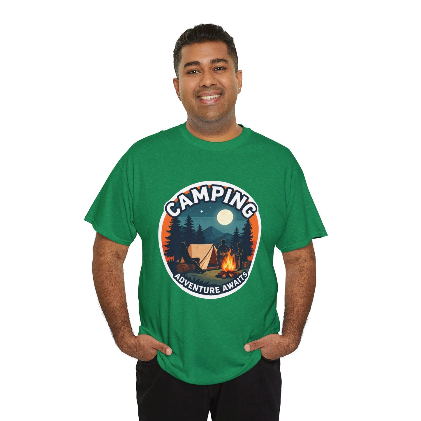 Vintage Camping T-Shirt, 100% Cotton Graphic Tee for Outdoor Lovers & Holiday Trips.