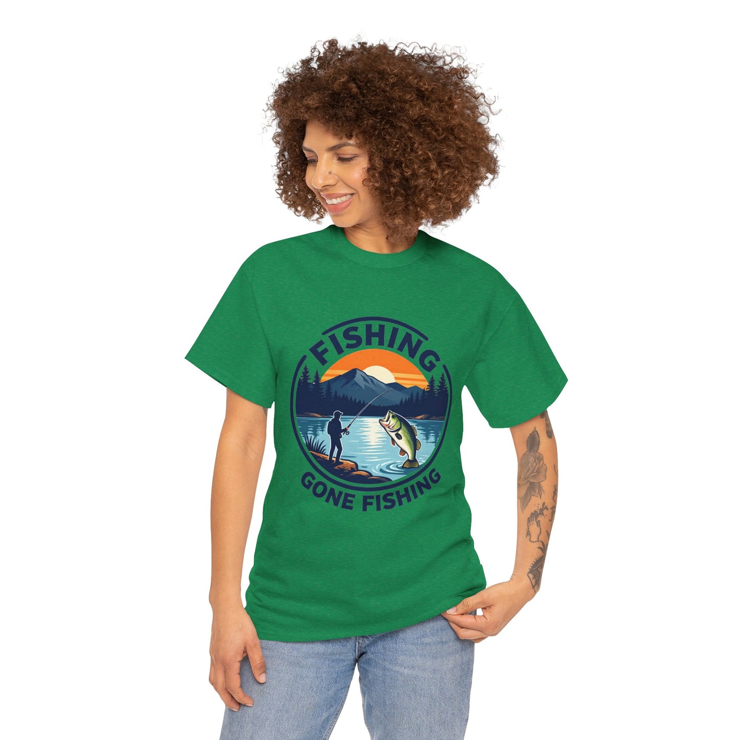 Fishing T-shirt, Gone fishing T-shirt, Top quality cotton, 4 colours, different sizes, AU warehouse.