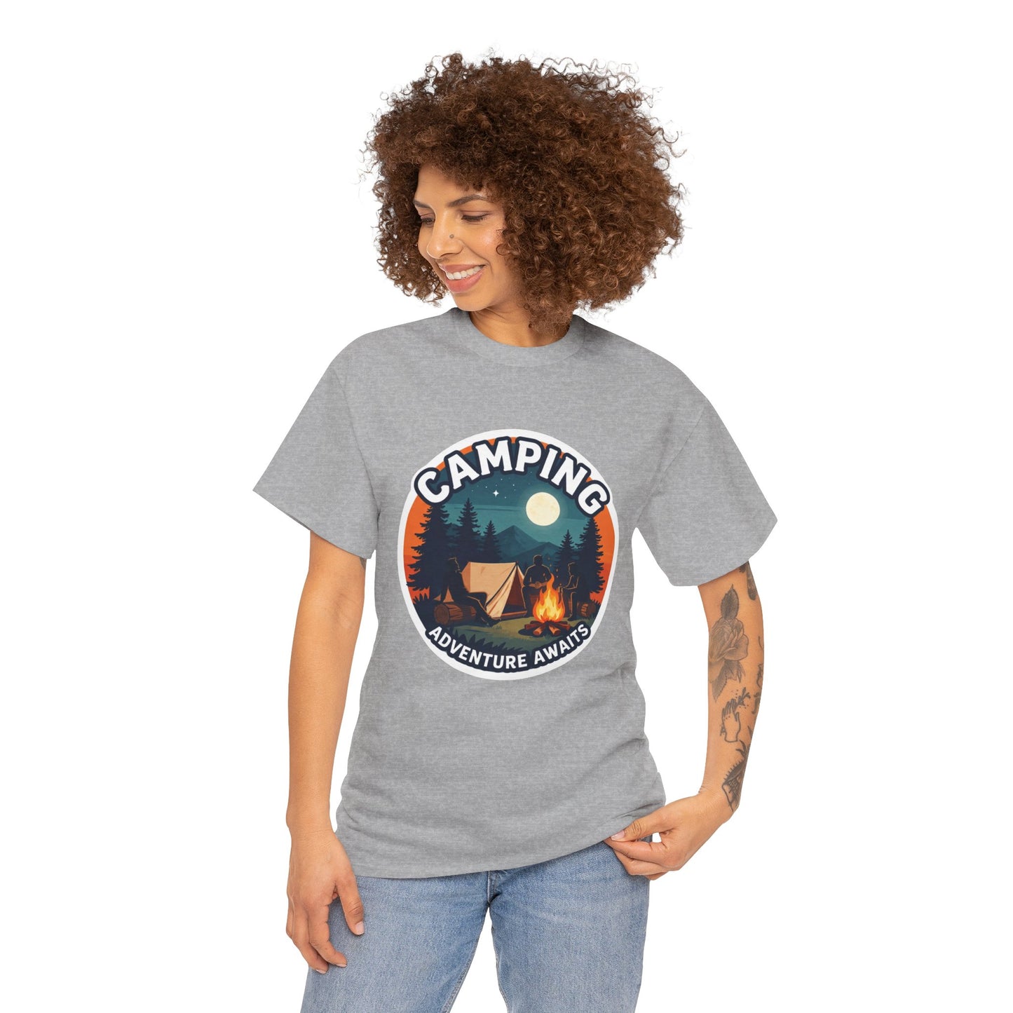 Vintage Camping T-Shirt, 100% Cotton Graphic Tee for Outdoor Lovers & Holiday Trips.