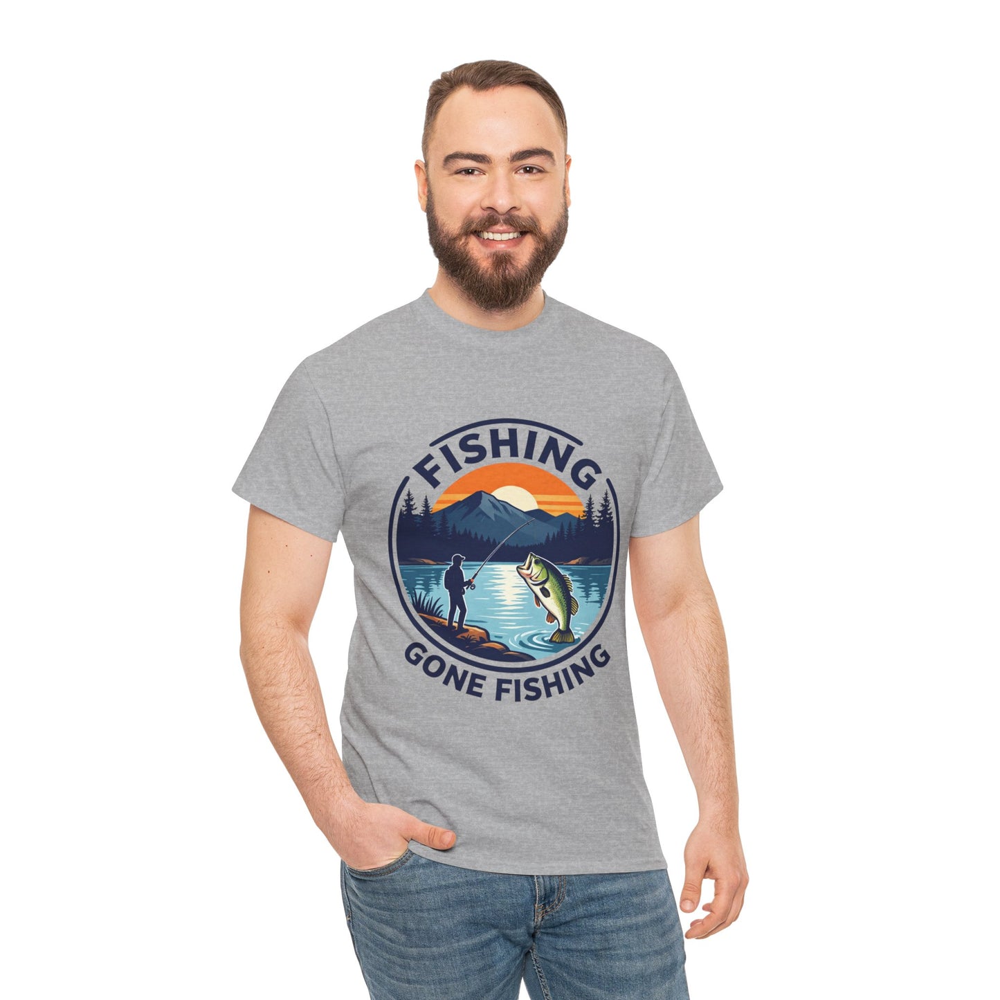 Fishing T-shirt, Gone fishing T-shirt, Top quality cotton, 4 colours, different sizes, AU warehouse.