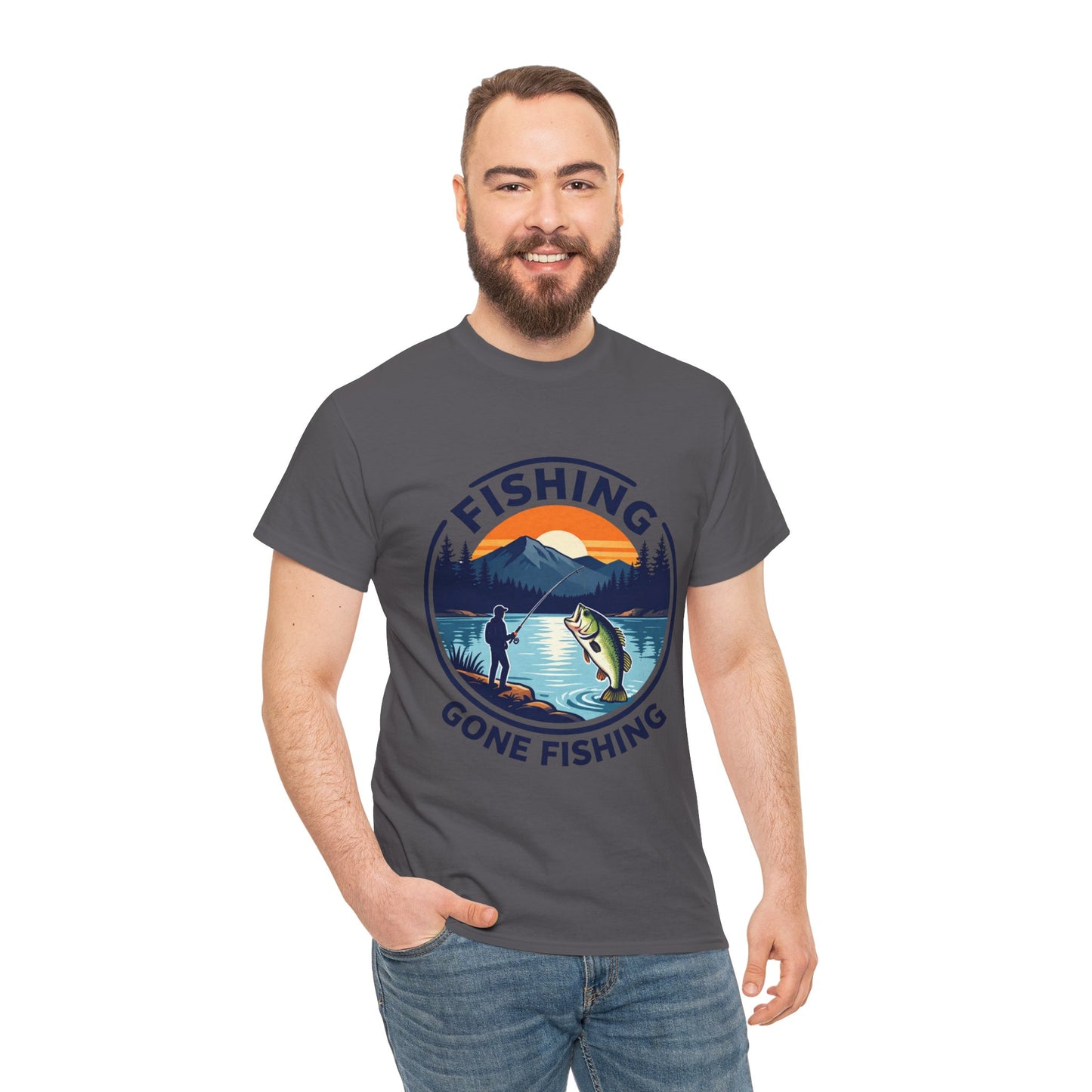 Fishing T-shirt, Gone fishing T-shirt, Top quality cotton, 4 colours, different sizes, AU warehouse.