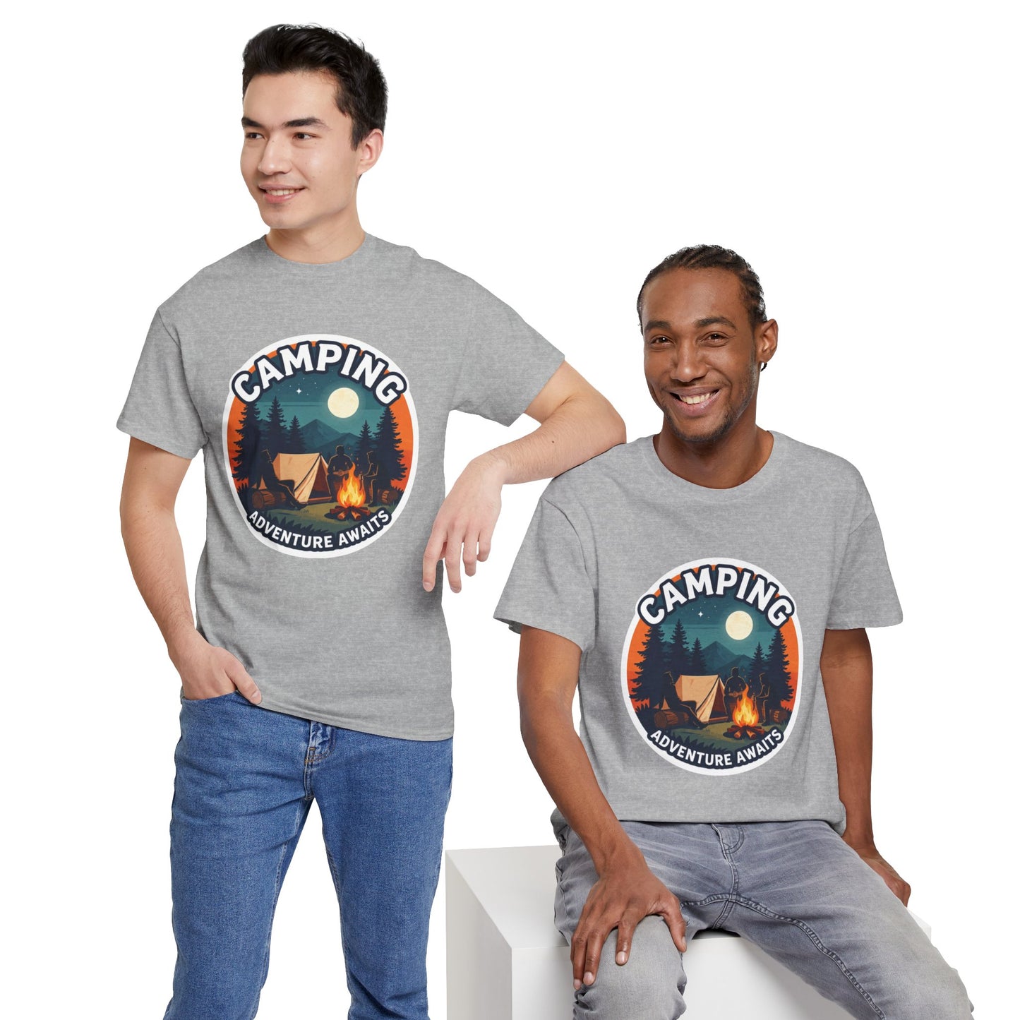 Vintage Camping T-Shirt, 100% Cotton Graphic Tee for Outdoor Lovers & Holiday Trips.