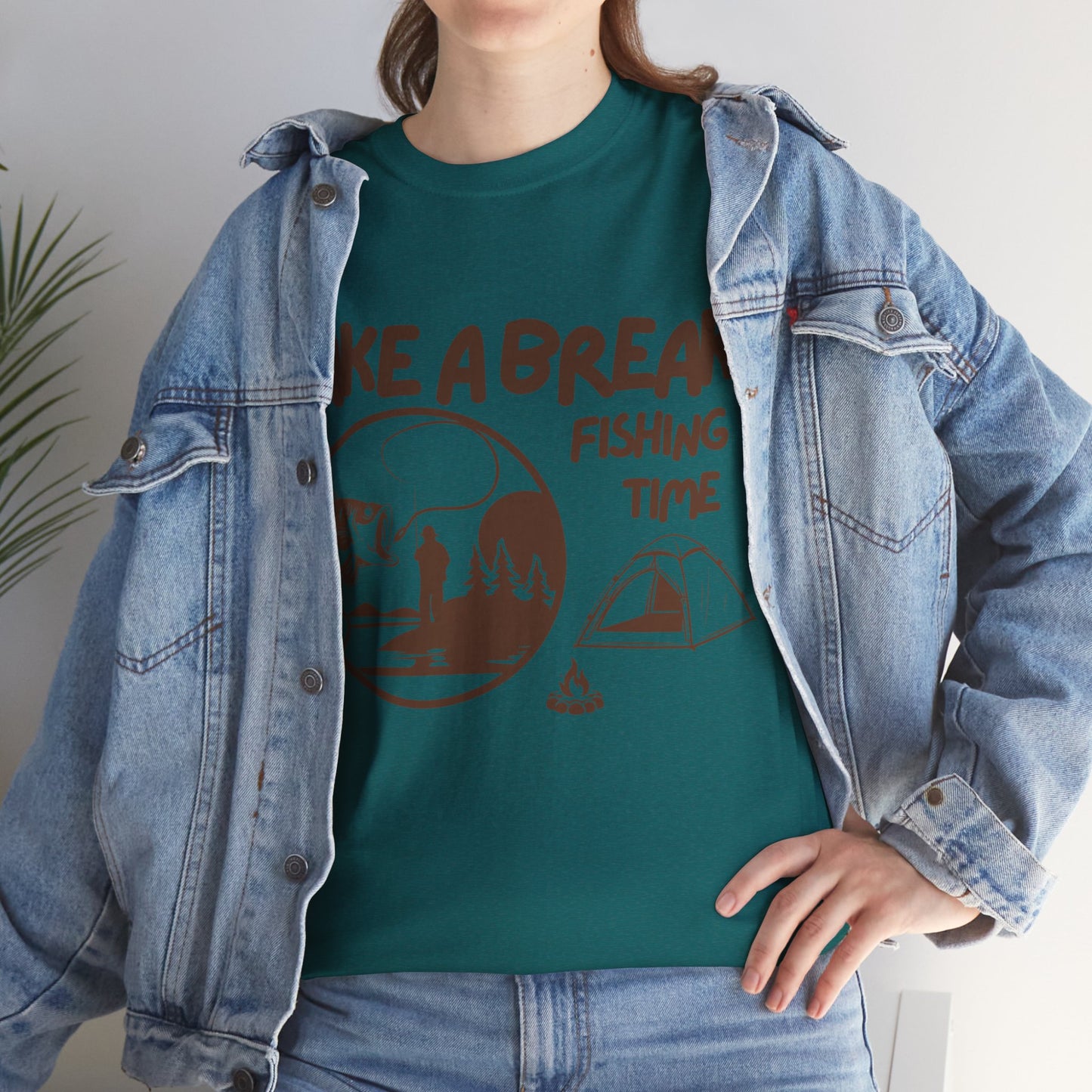 Take a Brake T-shirt. Fishing T-shirt, Unisex Heavy Cotton Tee, Top quality Cotton. 7 colours, AU warehouse.