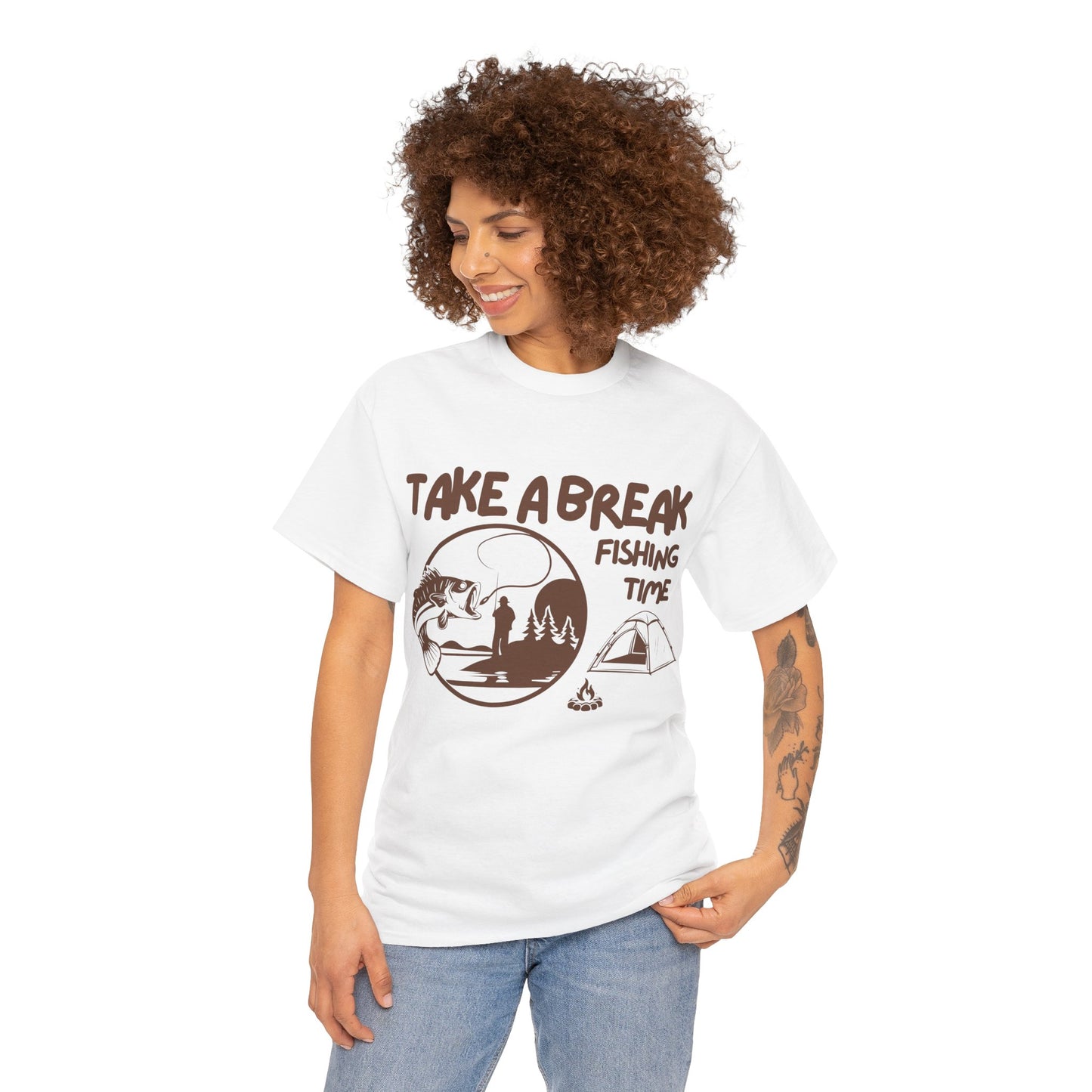 Take a Brake T-shirt. Fishing T-shirt, Unisex Heavy Cotton Tee, Top quality Cotton. 7 colours, AU warehouse.