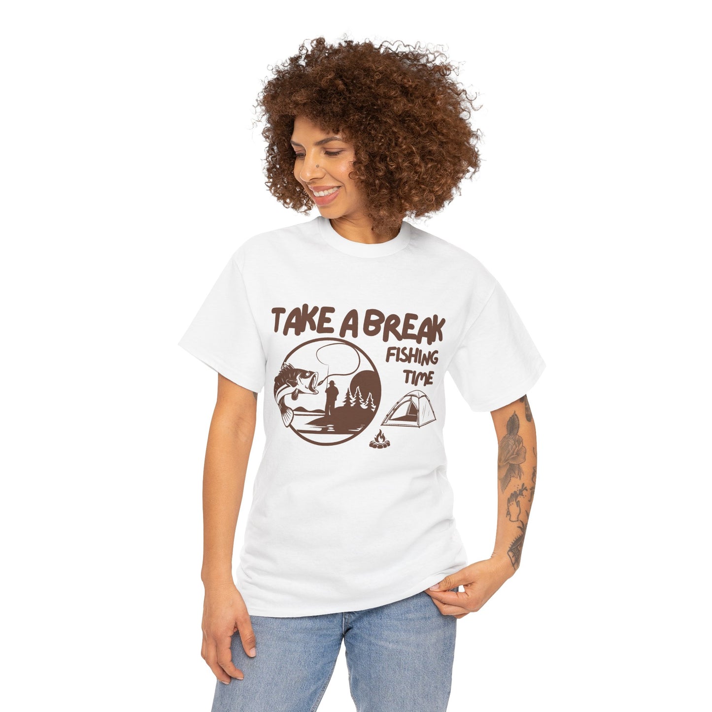 Take a Brake T-shirt. Fishing T-shirt, Unisex Heavy Cotton Tee, Top quality Cotton. 7 colours, AU Post..