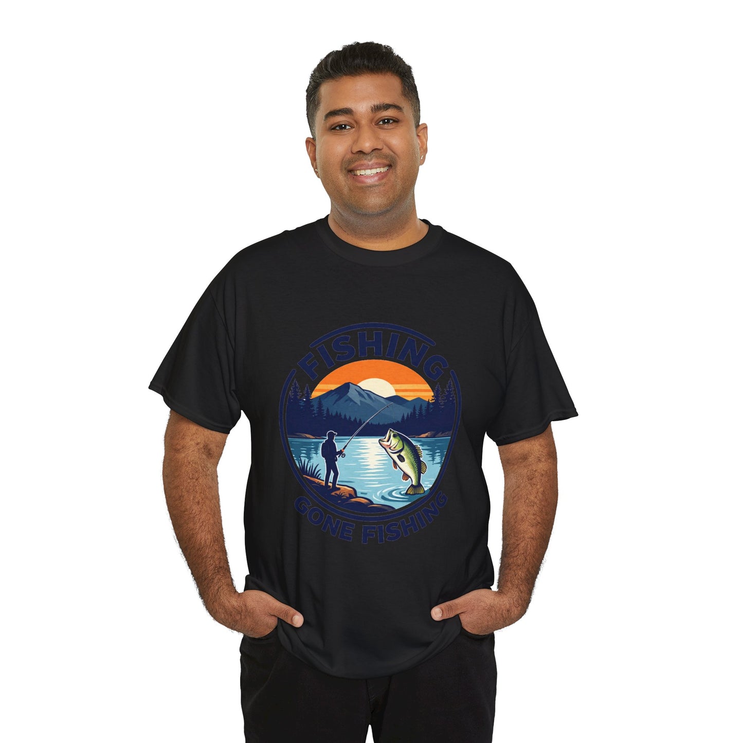 Fishing T-shirt, Gone fishing T-shirt, Top quality cotton, 4 colours, different sizes, AU warehouse.