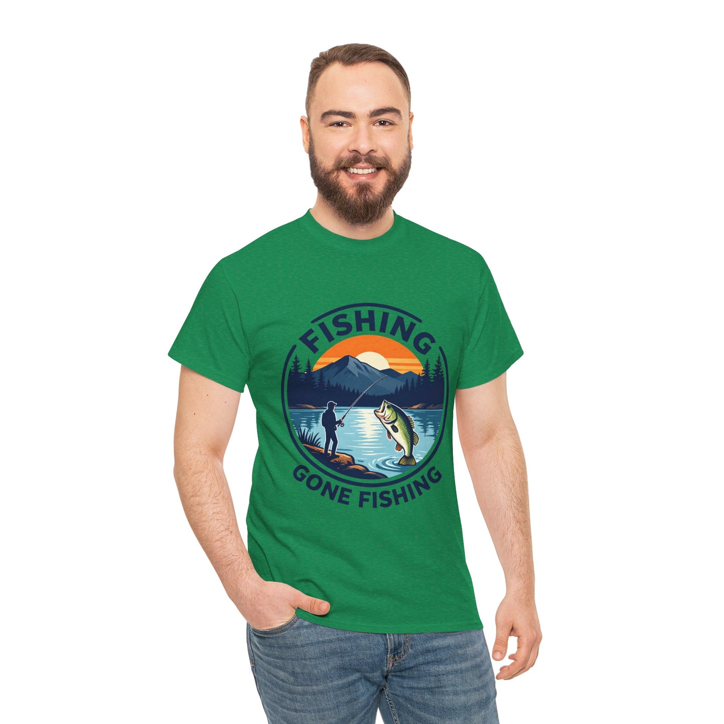 Fishing T-shirt, Gone fishing T-shirt, Top quality cotton, 4 colours, different sizes, AU warehouse.