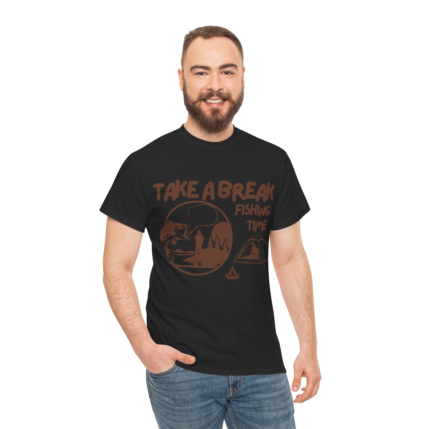 Take a Brake T-shirt. Fishing T-shirt, Unisex Heavy Cotton Tee, Top quality Cotton. 7 colours, AU warehouse.