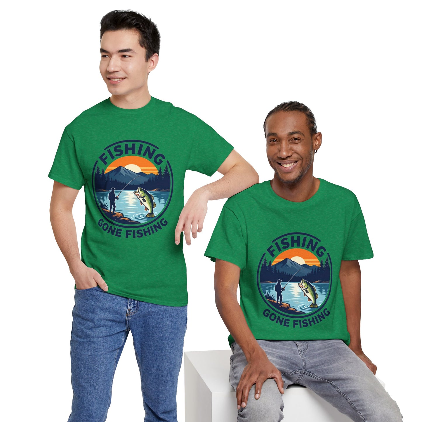 Fishing T-shirt, Gone fishing T-shirt, Top quality cotton, 4 colours, different sizes, AU warehouse.
