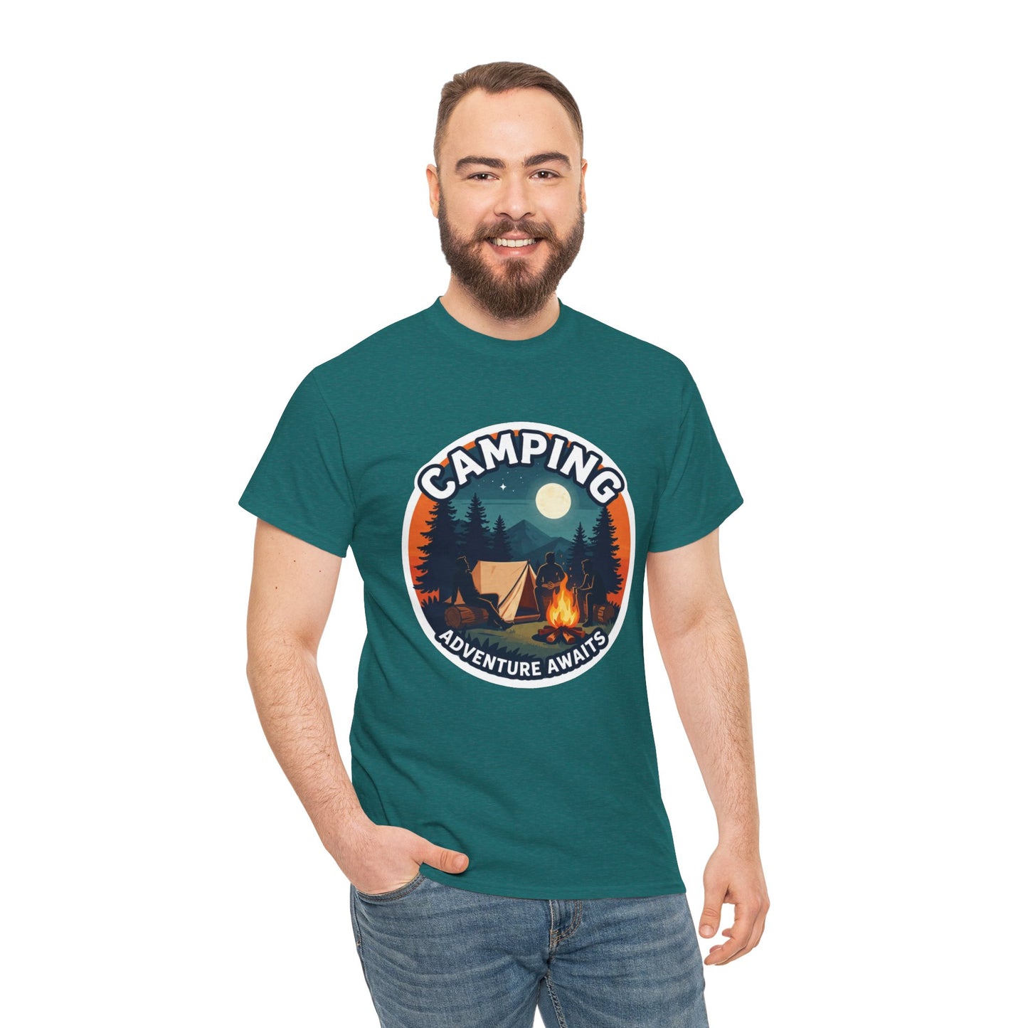 Vintage Camping T-Shirt, 100% Cotton Graphic Tee for Outdoor Lovers & Holiday Trips.